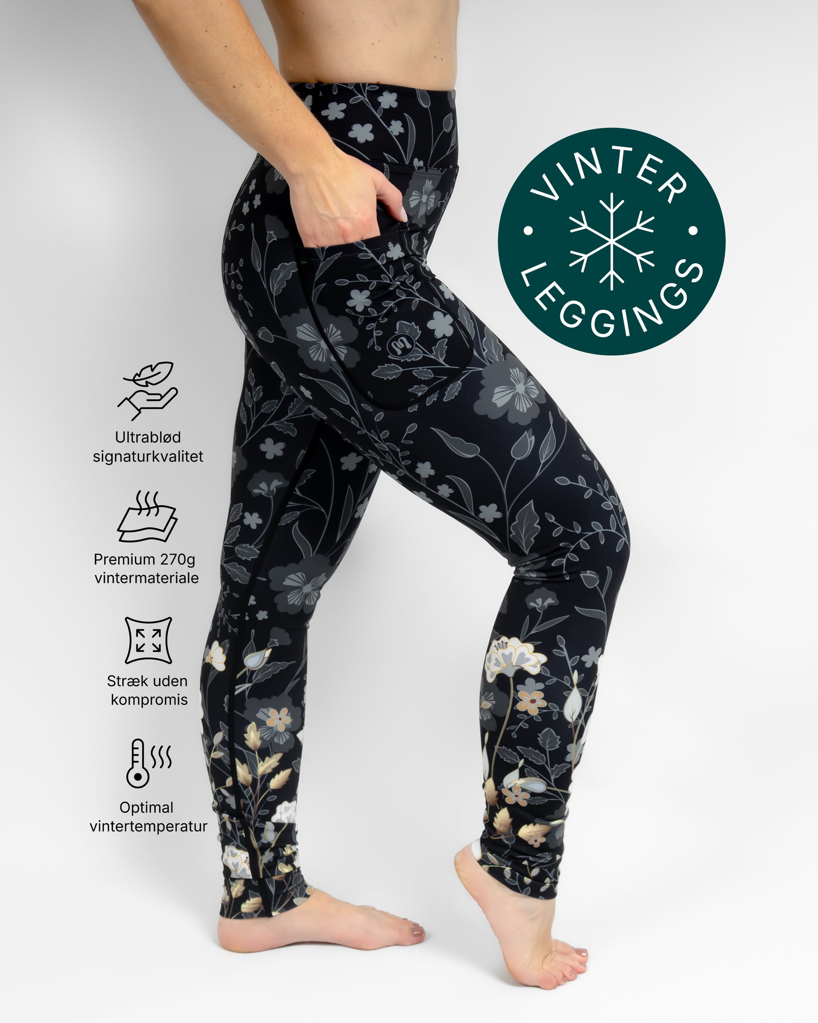 Aya Elegant Floral Winter Leggings