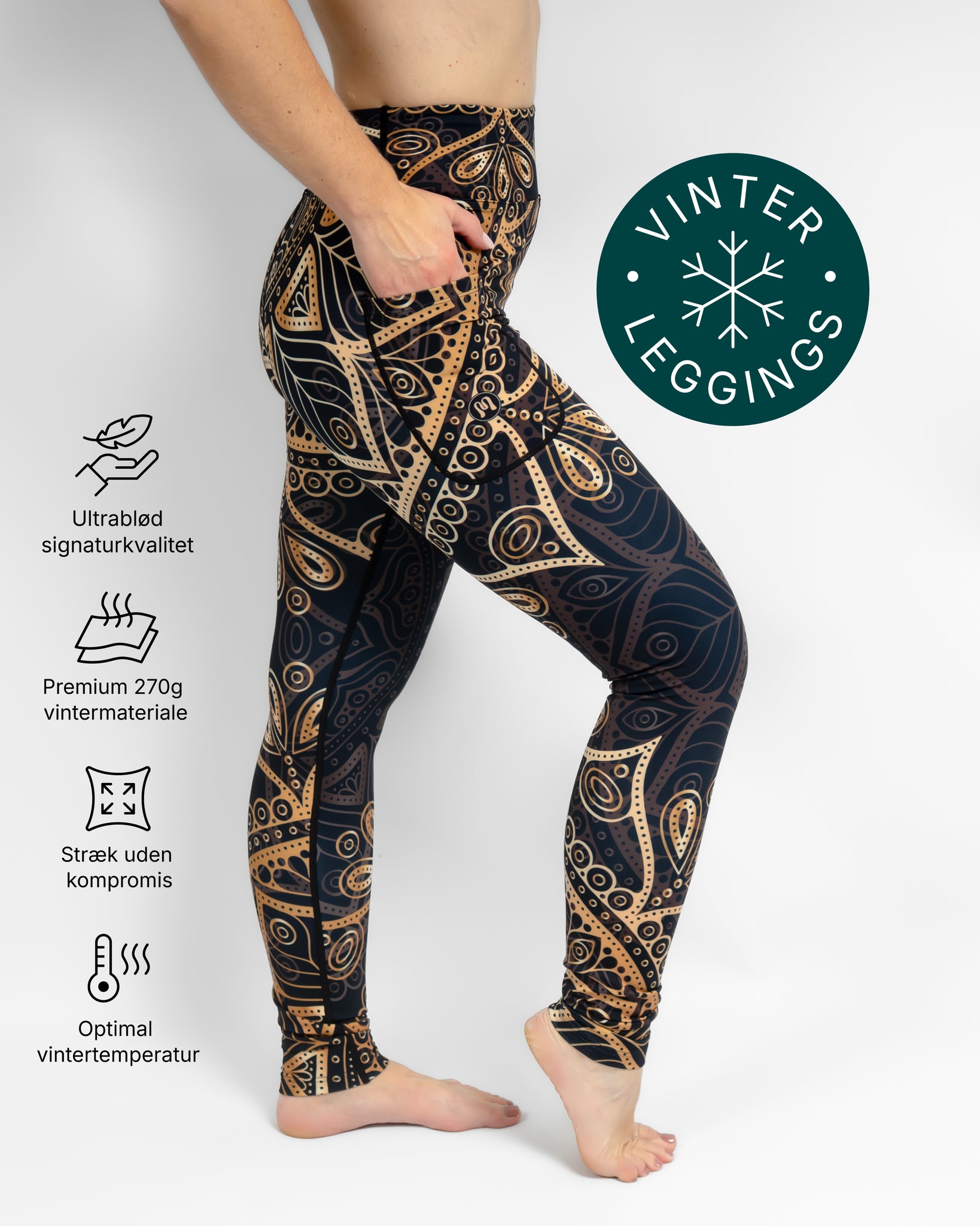 Aya Golden Mandala Winter Leggings