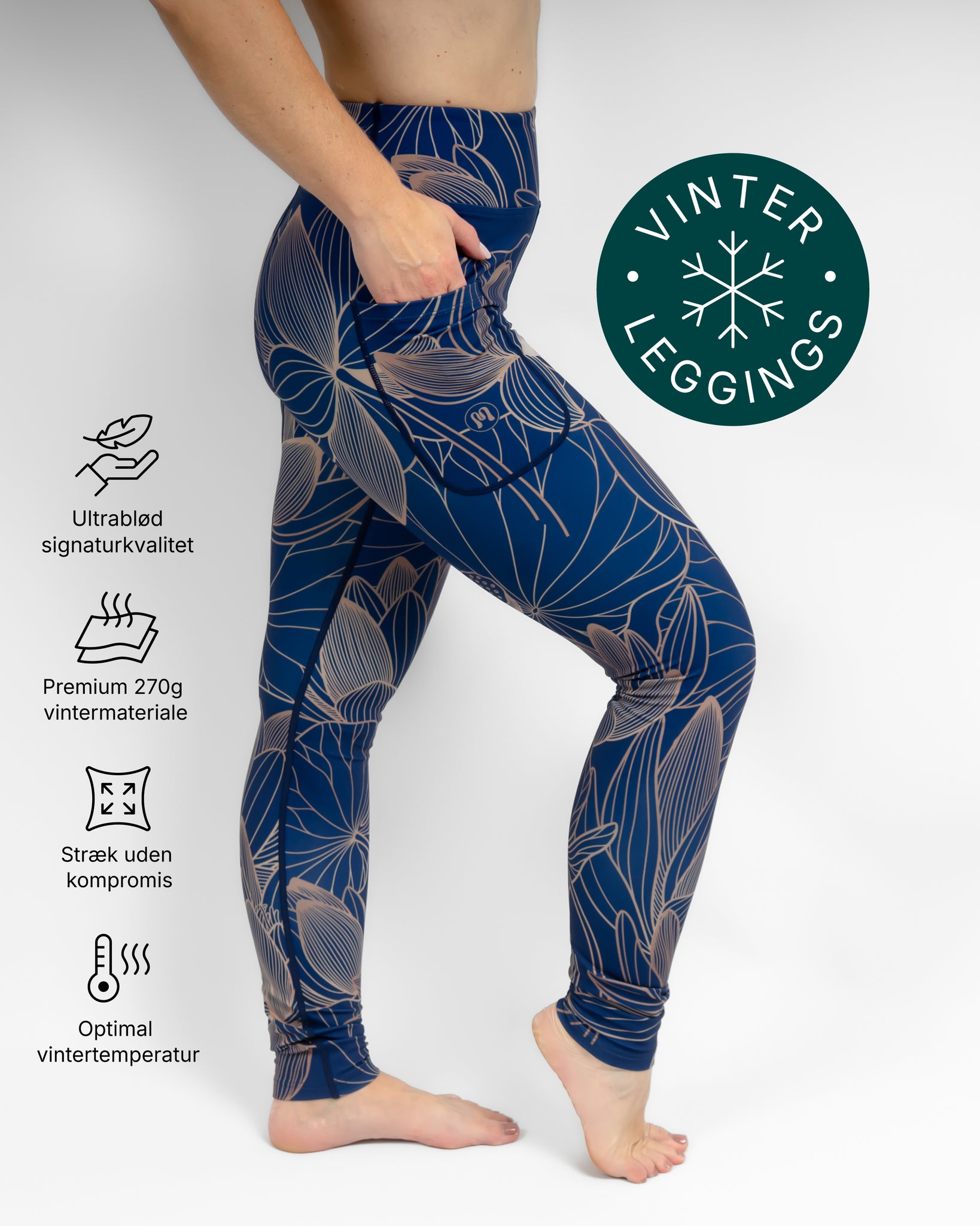Aya Sapphire Tight Fit Winter Leggings