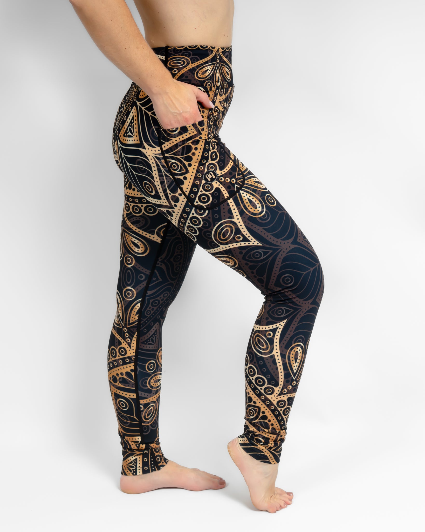 Aya Golden Mandala Tight Fit Winter Leggings