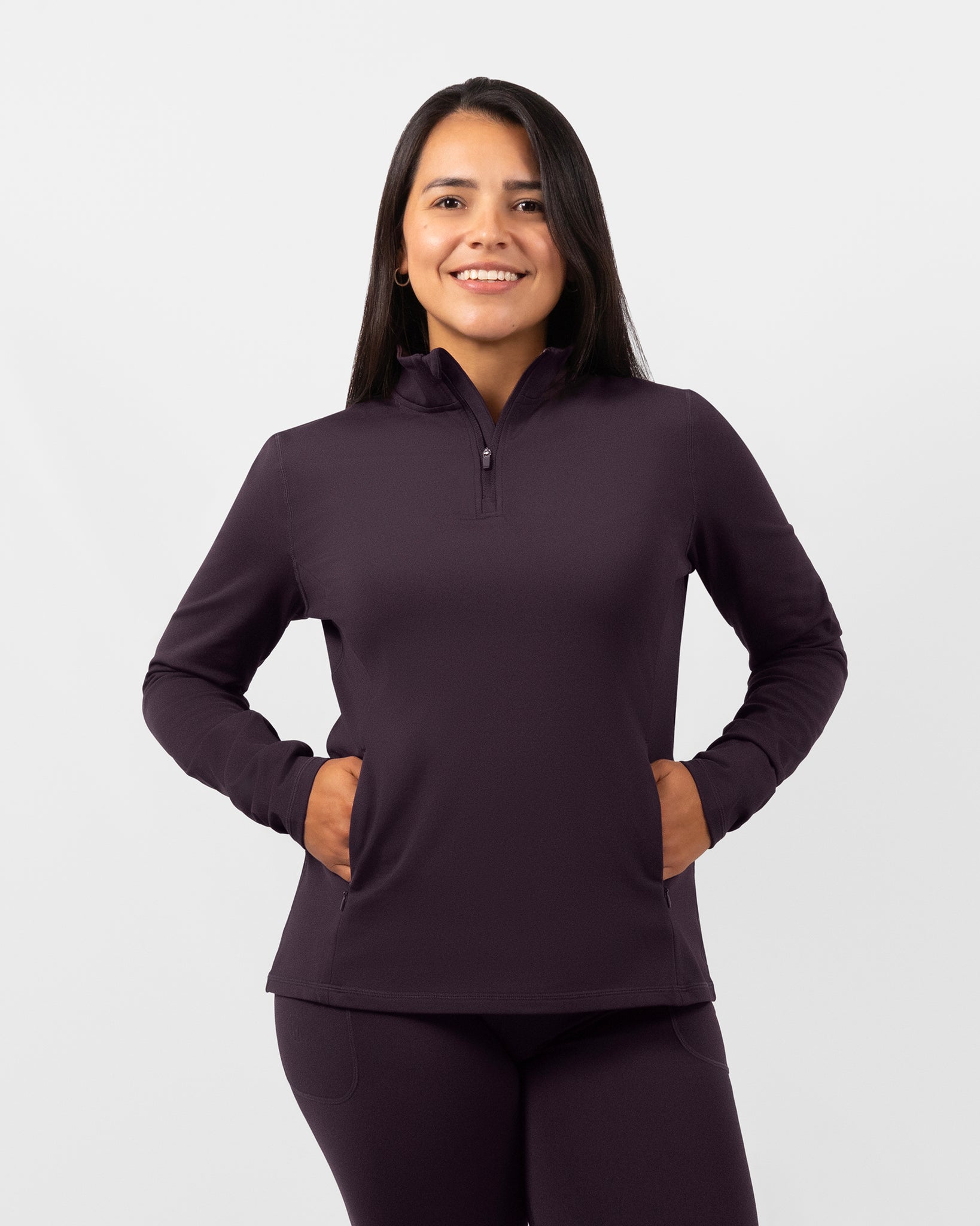 Bea Deep Plum Half Zip Winter Top