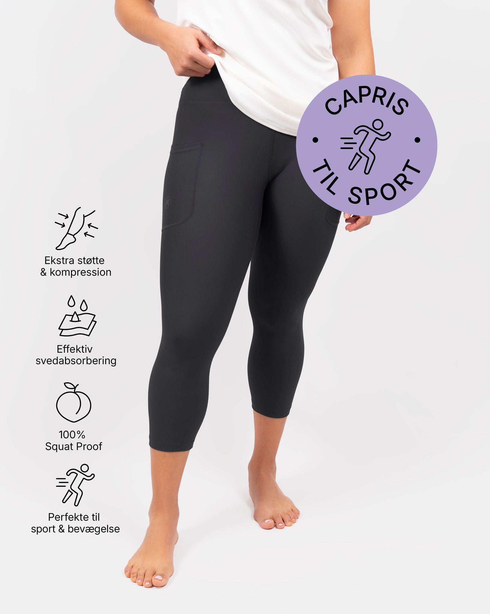 Eva Deep Grey Compression Capri