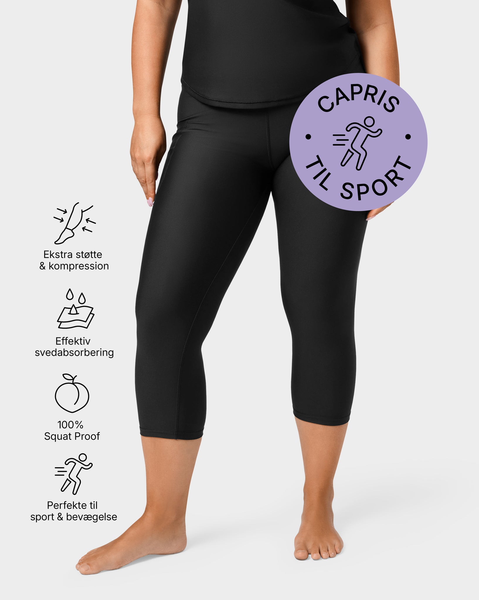 Eva Black Compression Capri
