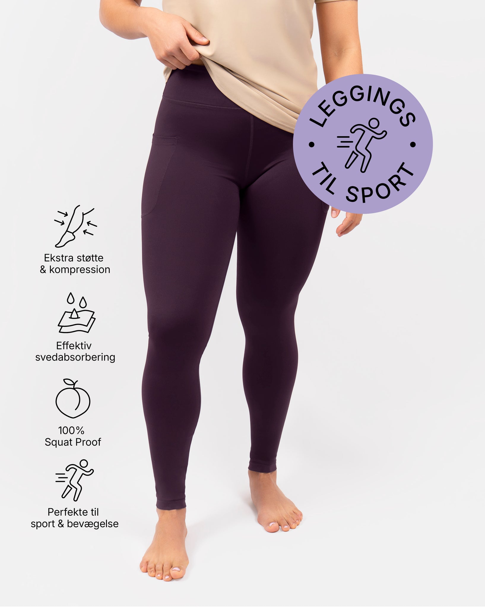 Eva Deep Plum Compression Leggings