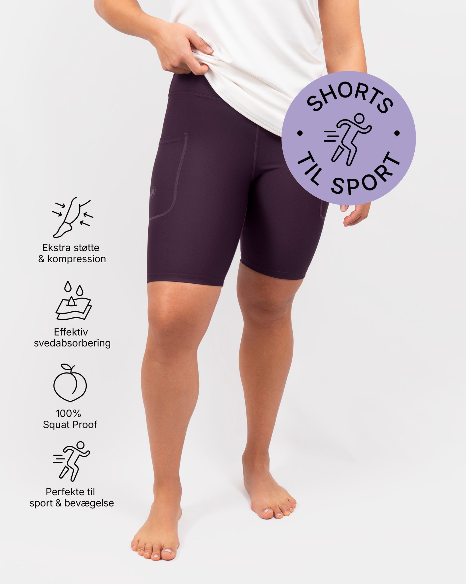 Eva Deep Plum Compression Shorts