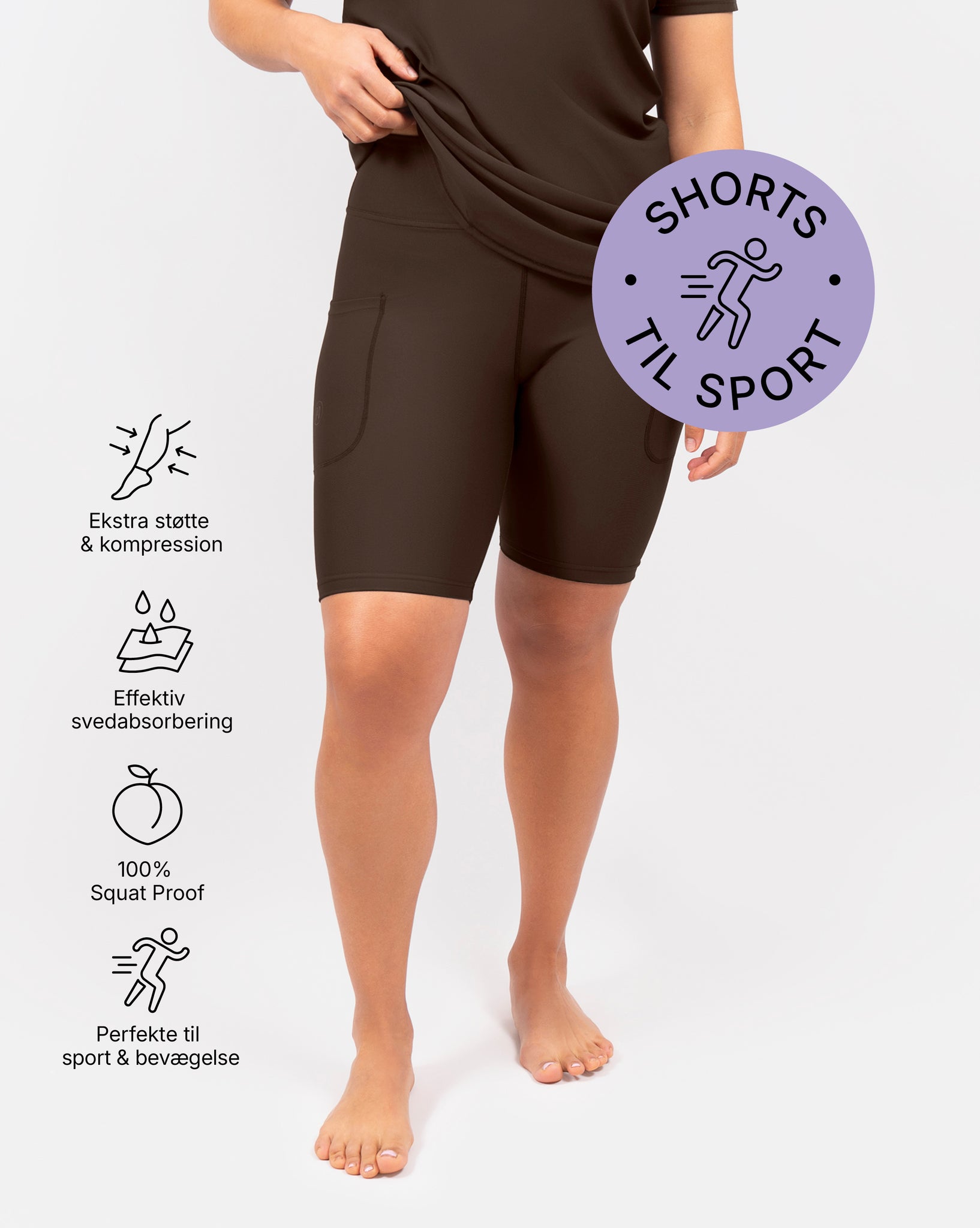 Eva Mocha Brown Compression Shorts