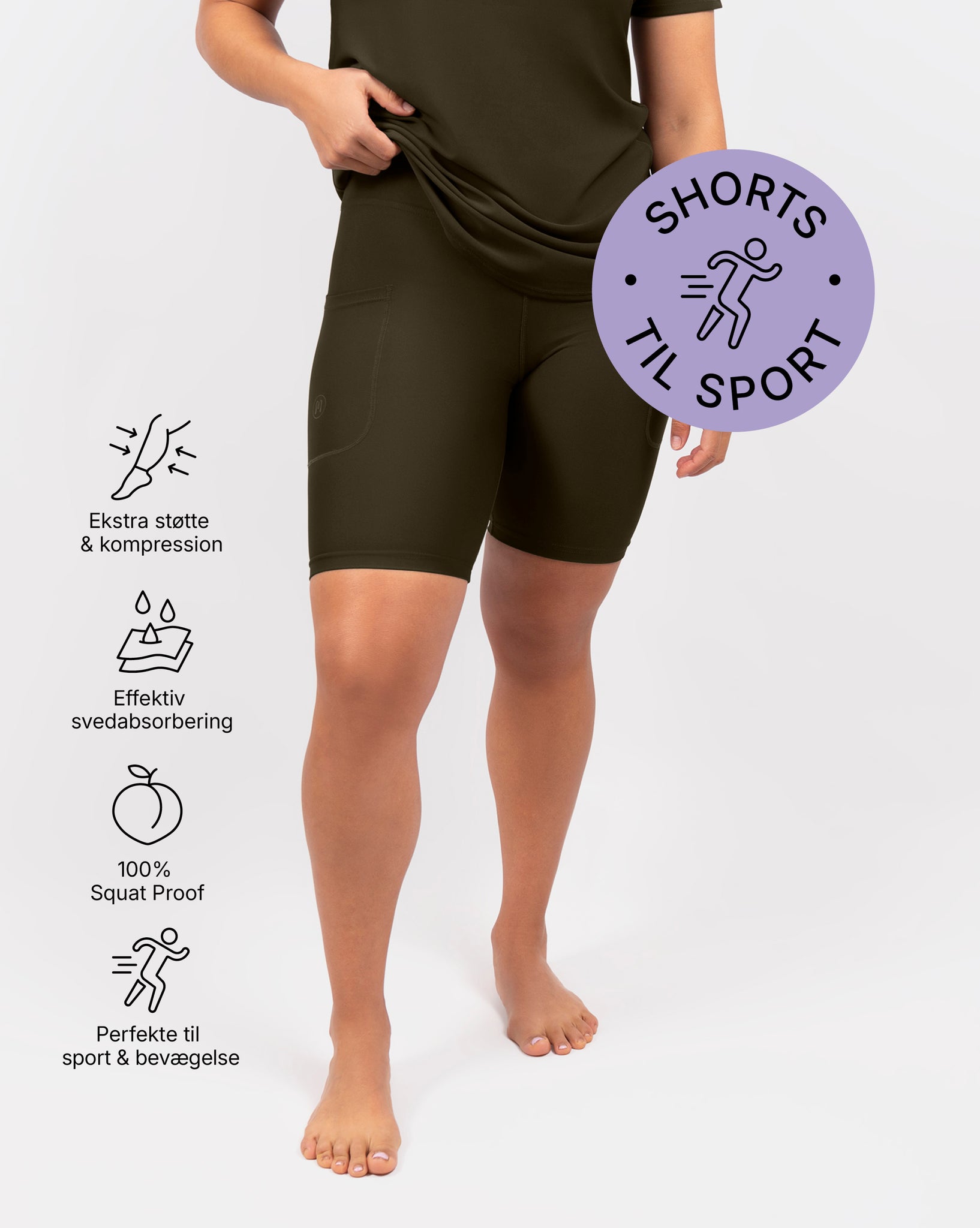 Eva Deep Olive Compression Shorts