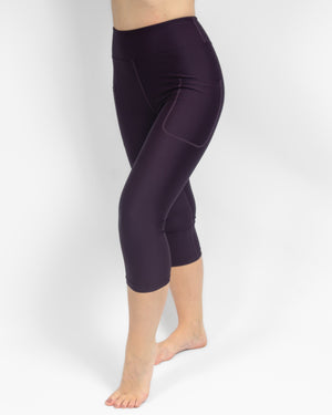 Eva Deep Plum Compression Capri