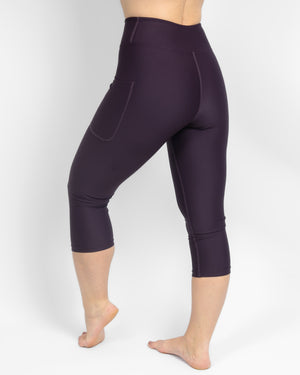 Eva Deep Plum Compression Capri