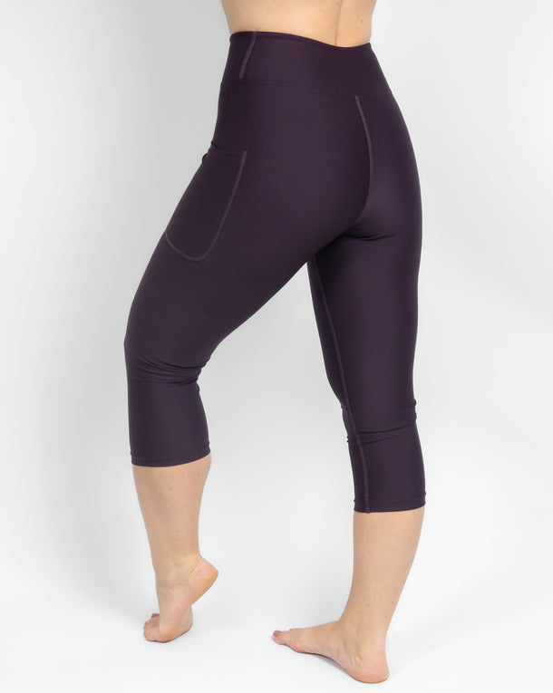 Eva Deep Plum Compression Capri