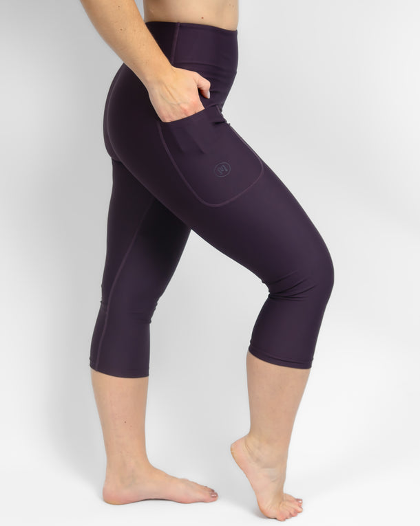 Eva Deep Plum Compression Capri