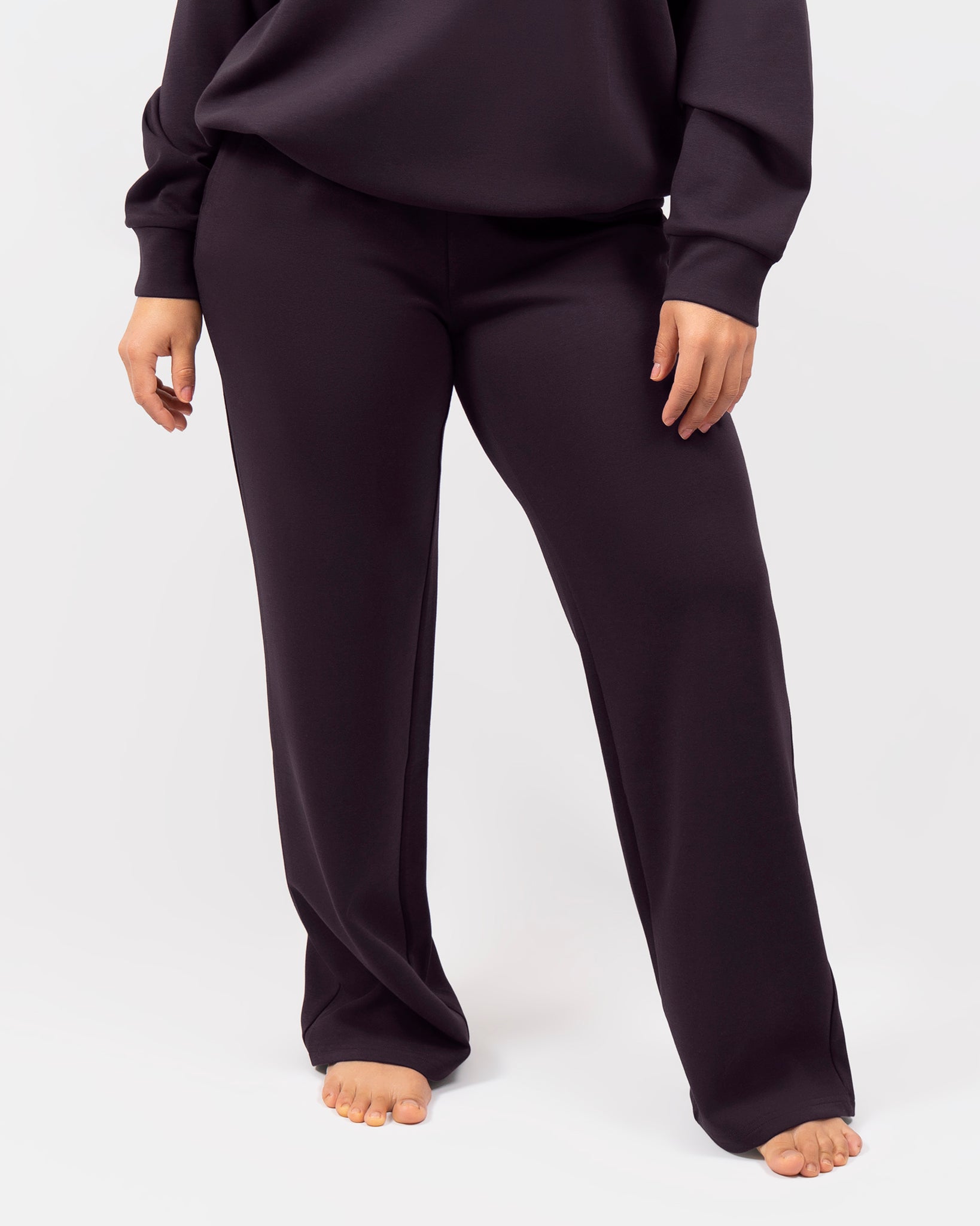 Emma Ultrasoft Deep Plum Straight Leg Sweatpants