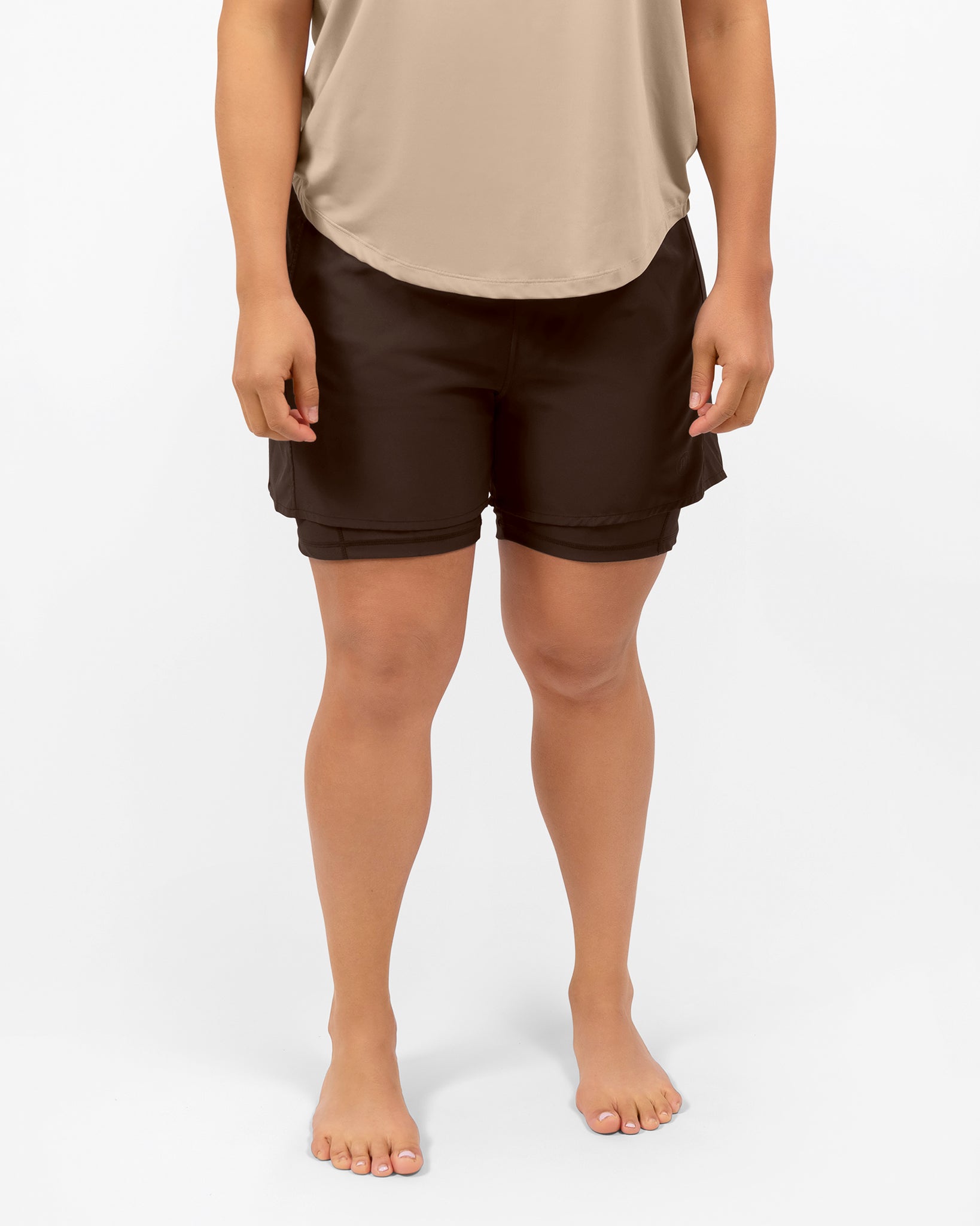 Freya 2-in-1 Mocha Brown Shorts