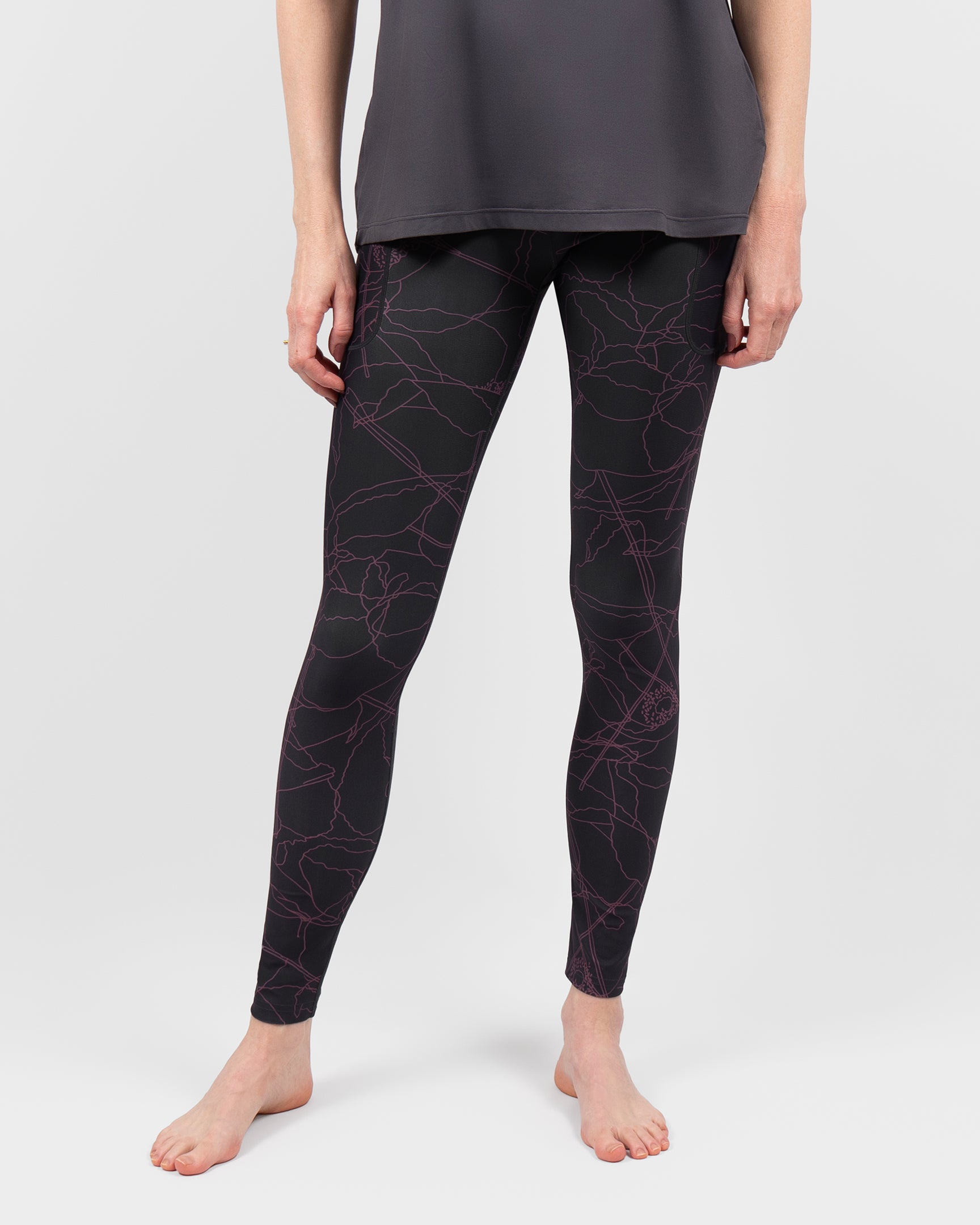 Signature Grey Botanical Leggings – Maya Freya