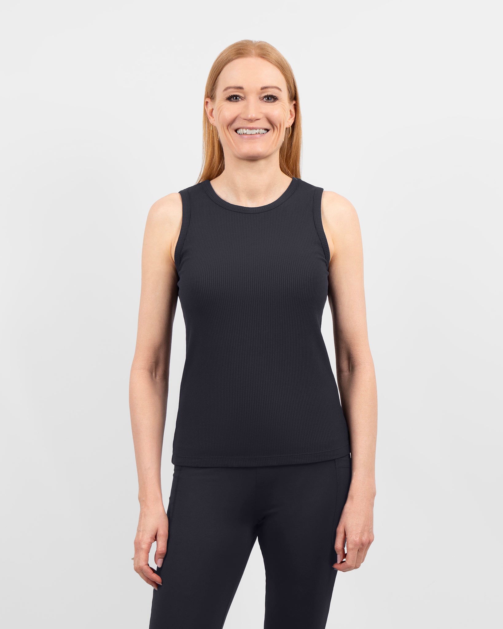 Iris Deep Blue Ribbed Tank Top