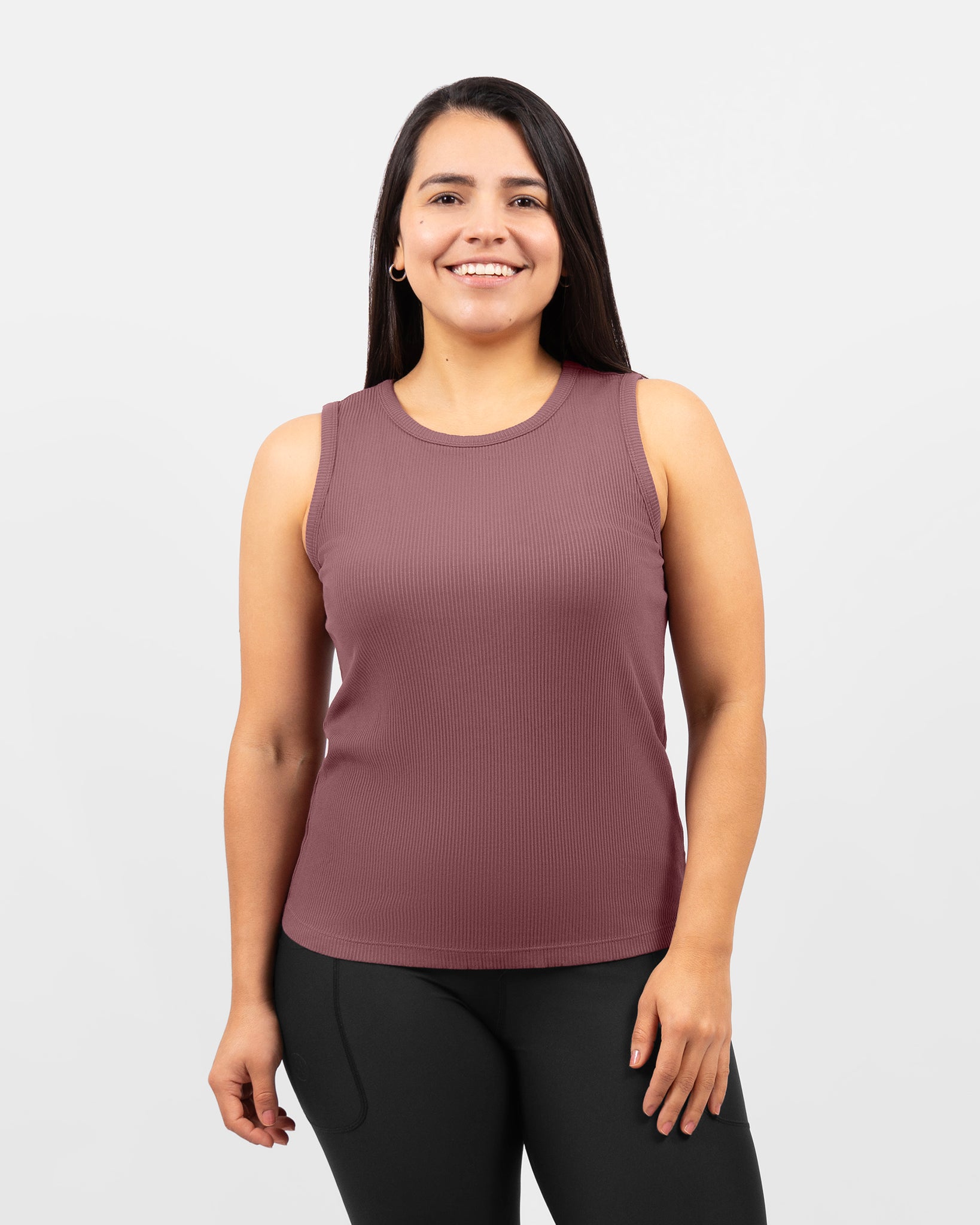 Iris Dusty Rose Ribbed Tank Top