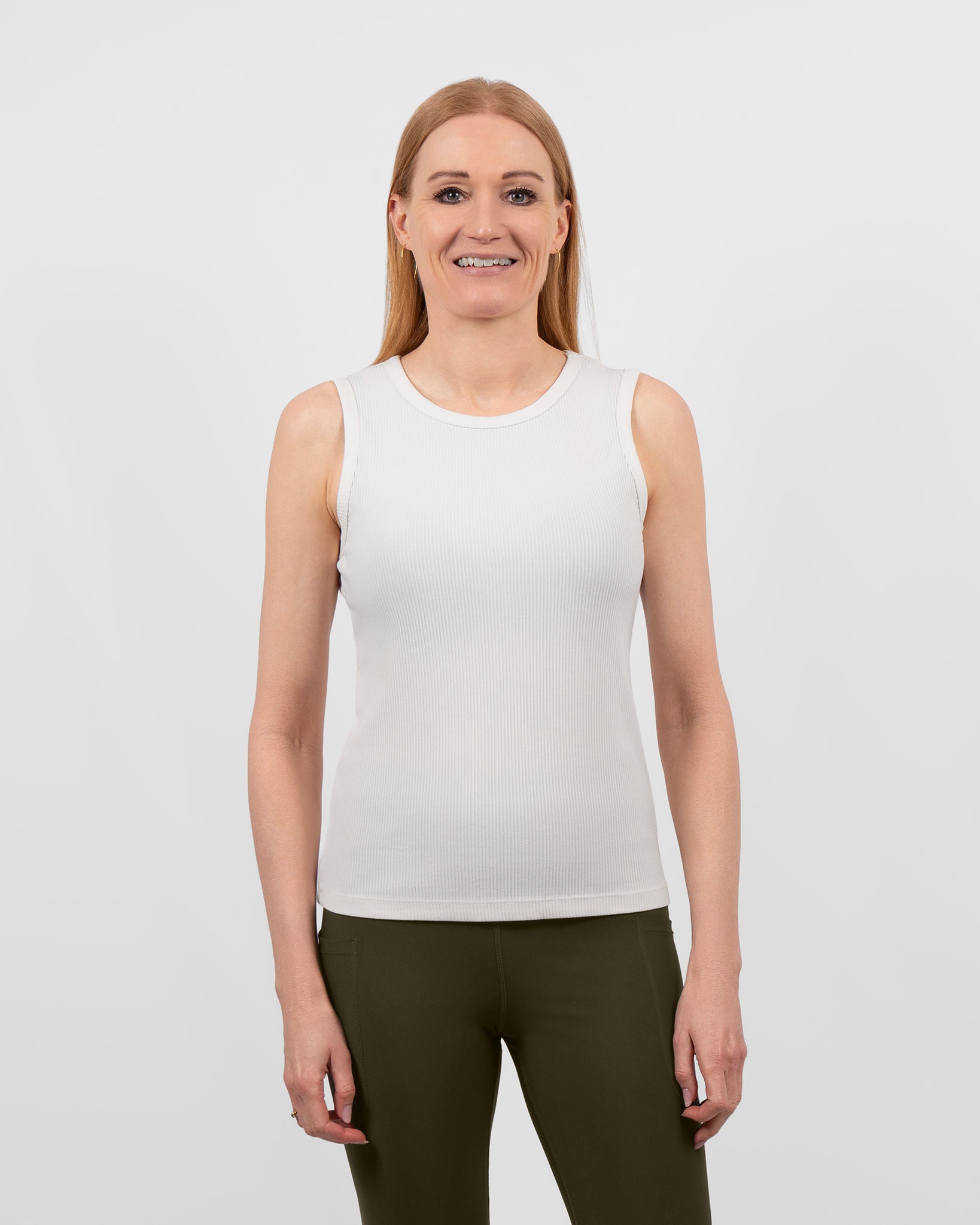 Iris Off-White Ribbed Tank Top