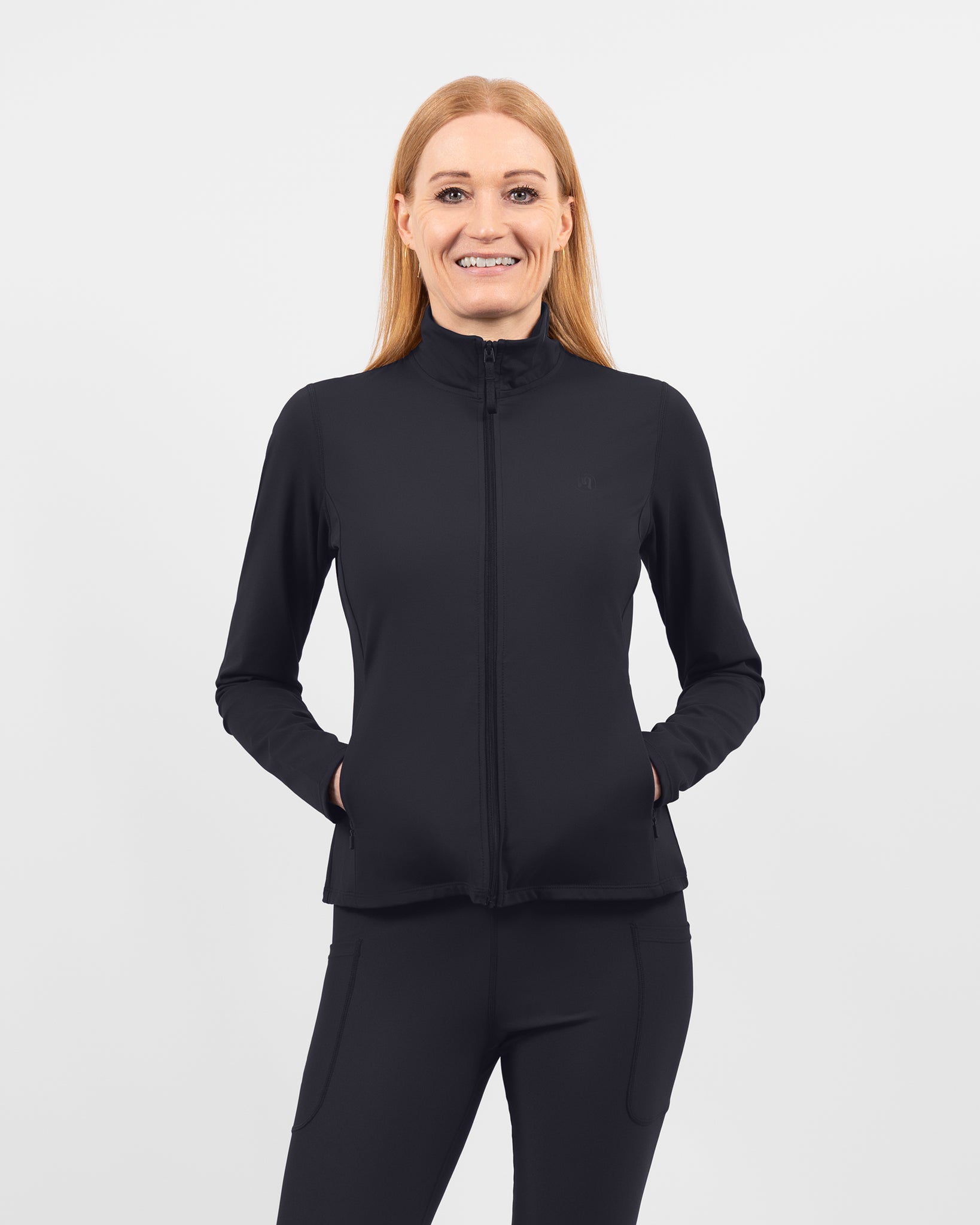 Lily Deep Blue Zip Long-Sleeve