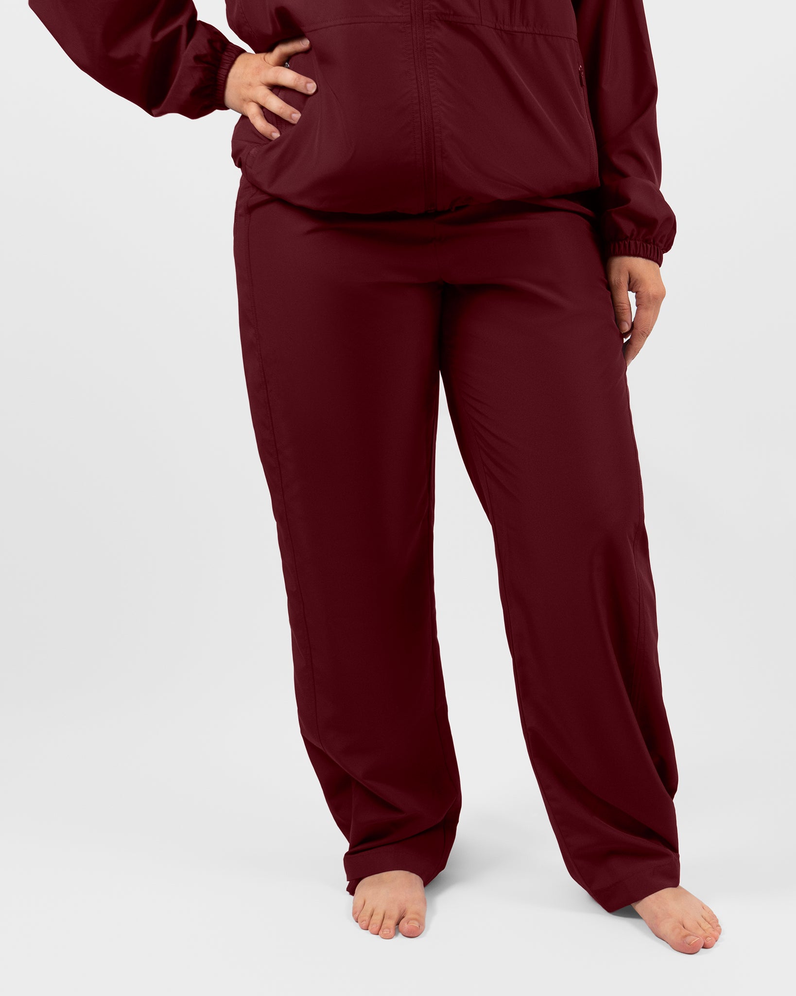 Liva Deep Bordeaux Track Straight Pants
