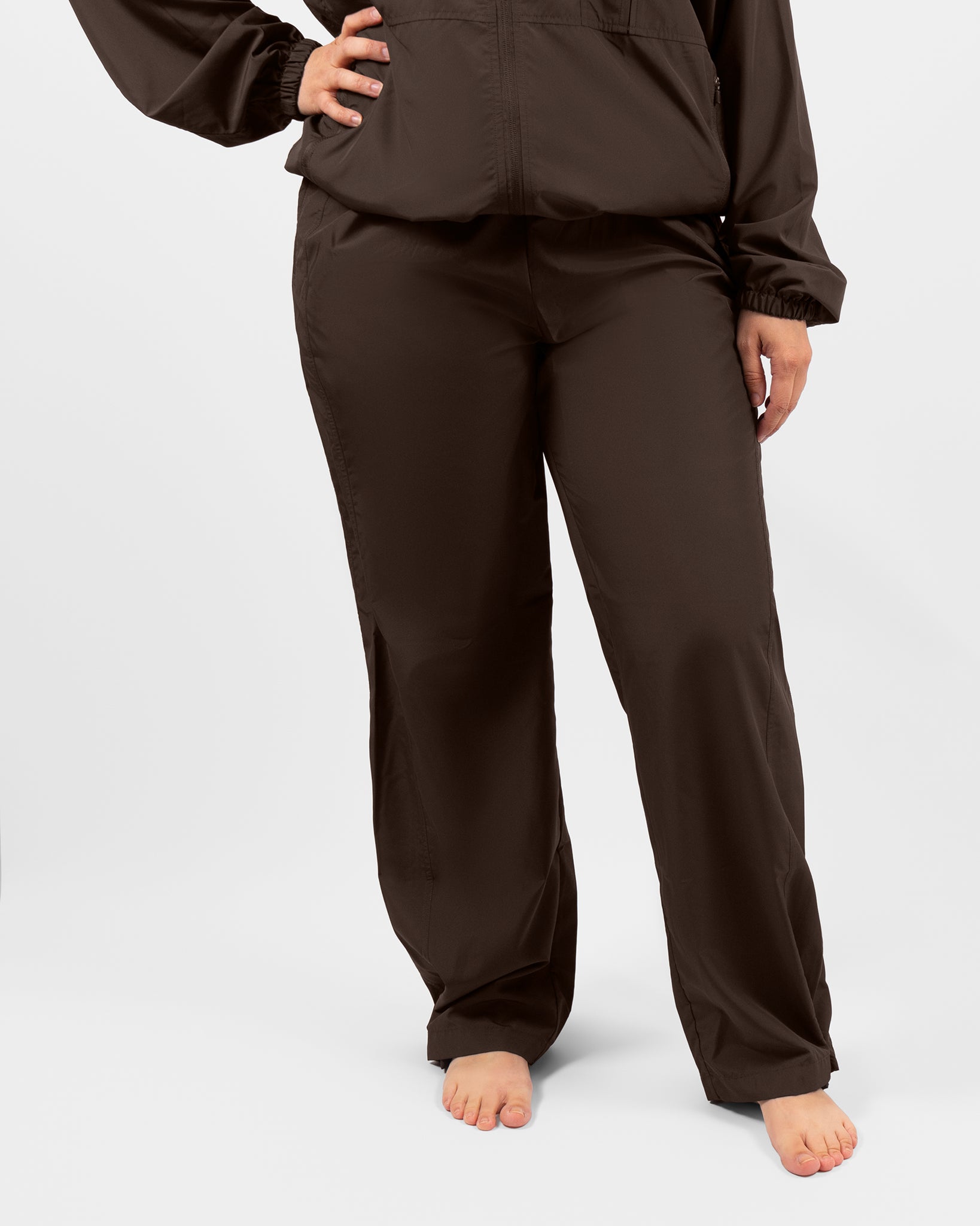 Liva Mocha Brown Track Straight Pants
