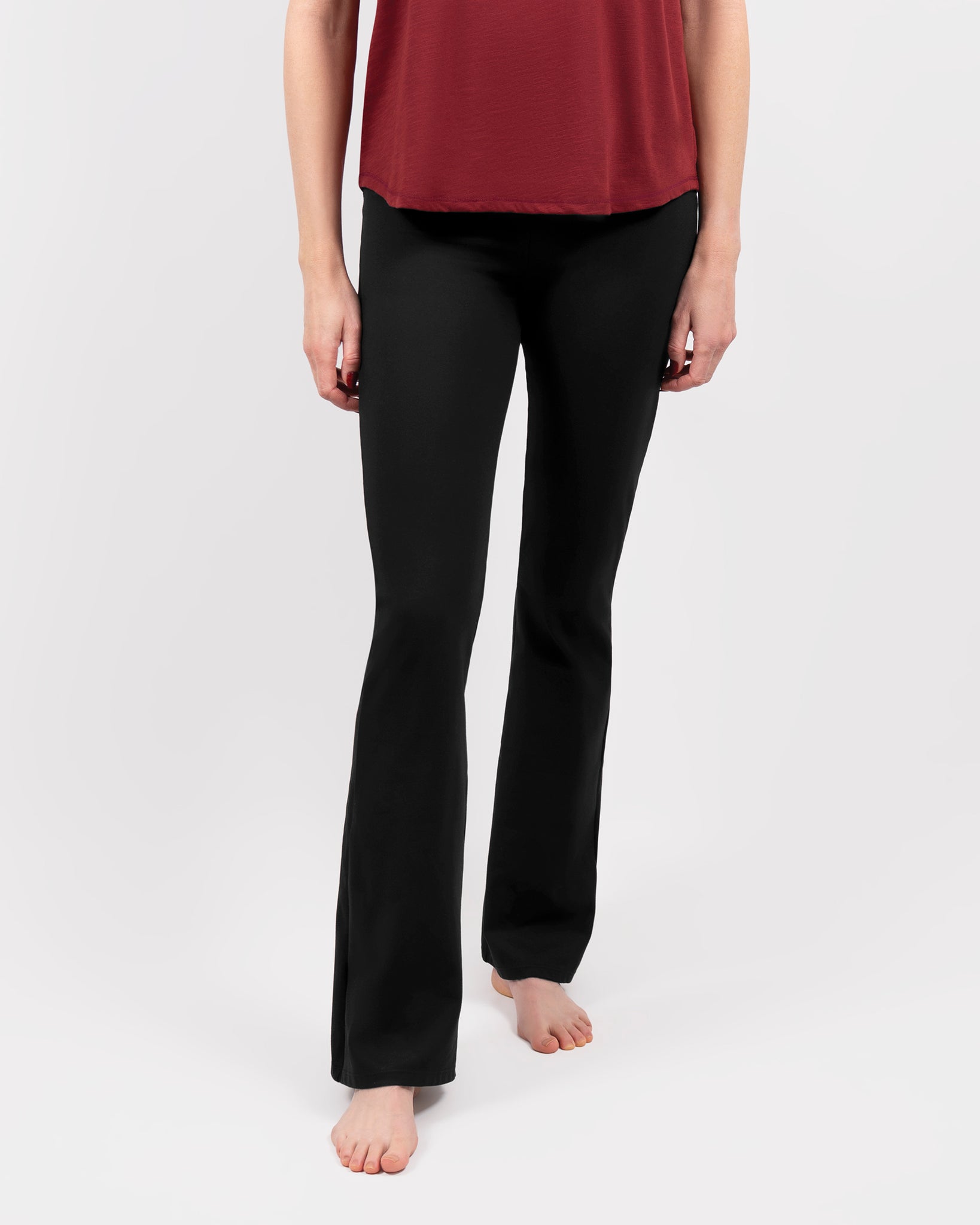 Maya Black Flared Leggings Without Pockets