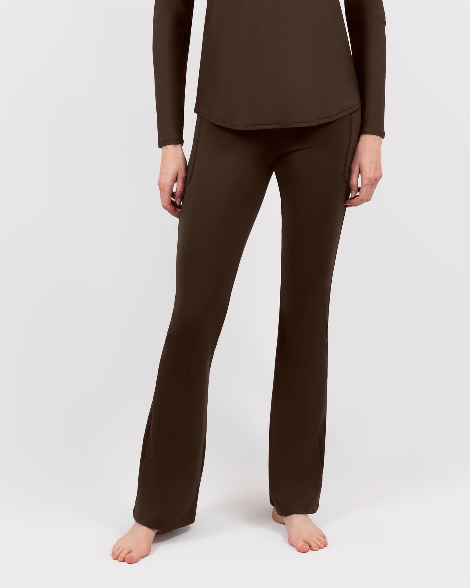 Maya Mocha Brown Flared Leggings