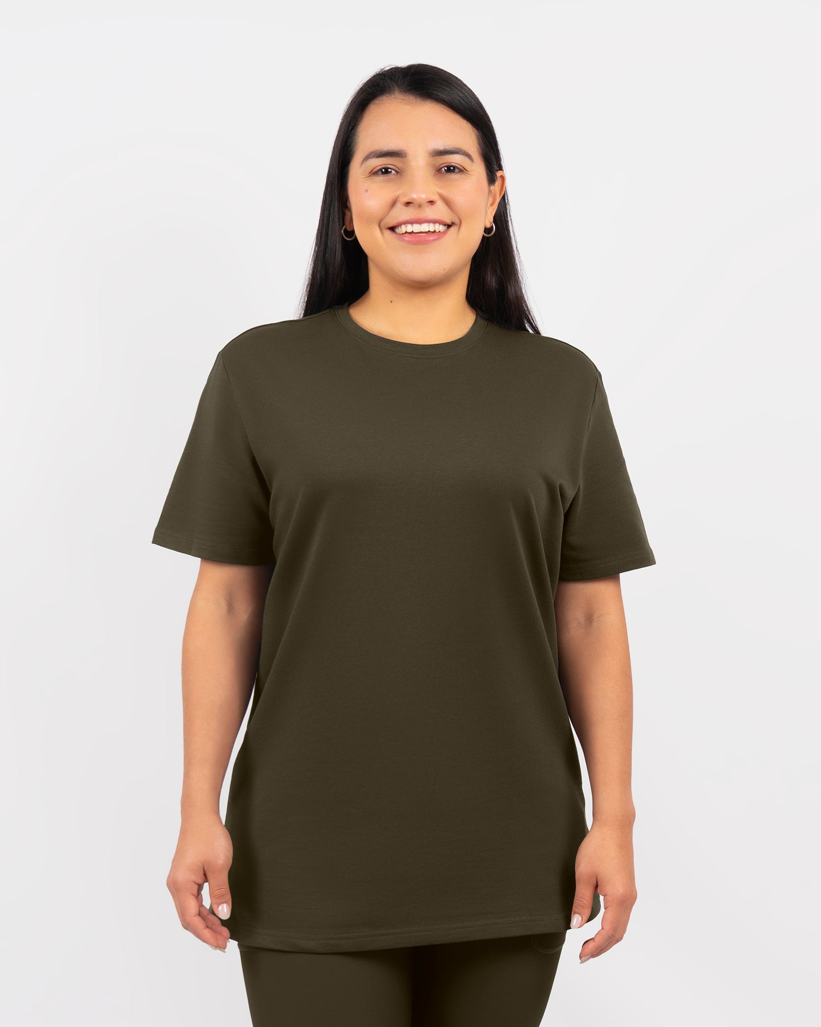 Naomi Everyday Deep Olive Long T-Shirt