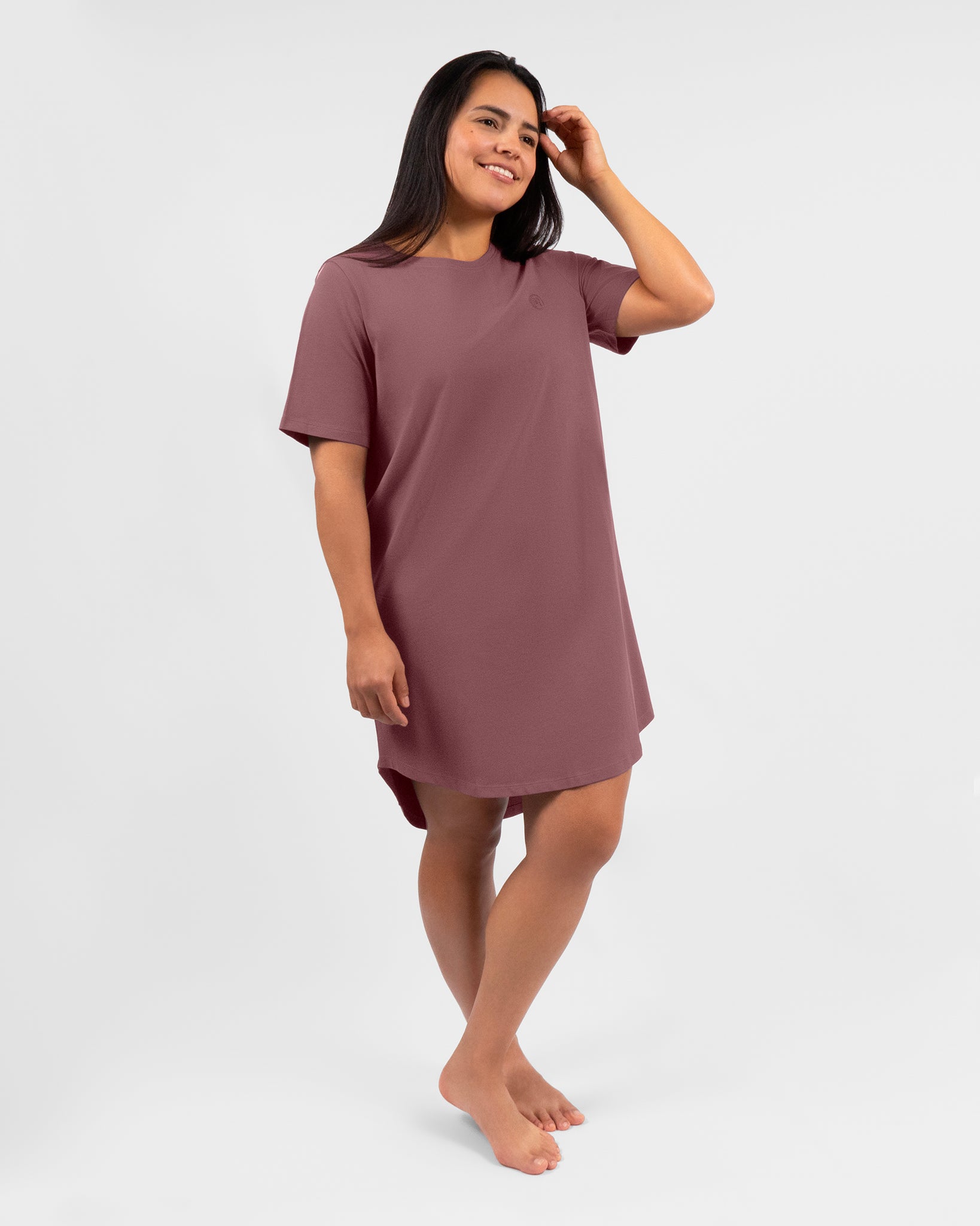 Sue Dusty Rose Night Dress Short Sleeve