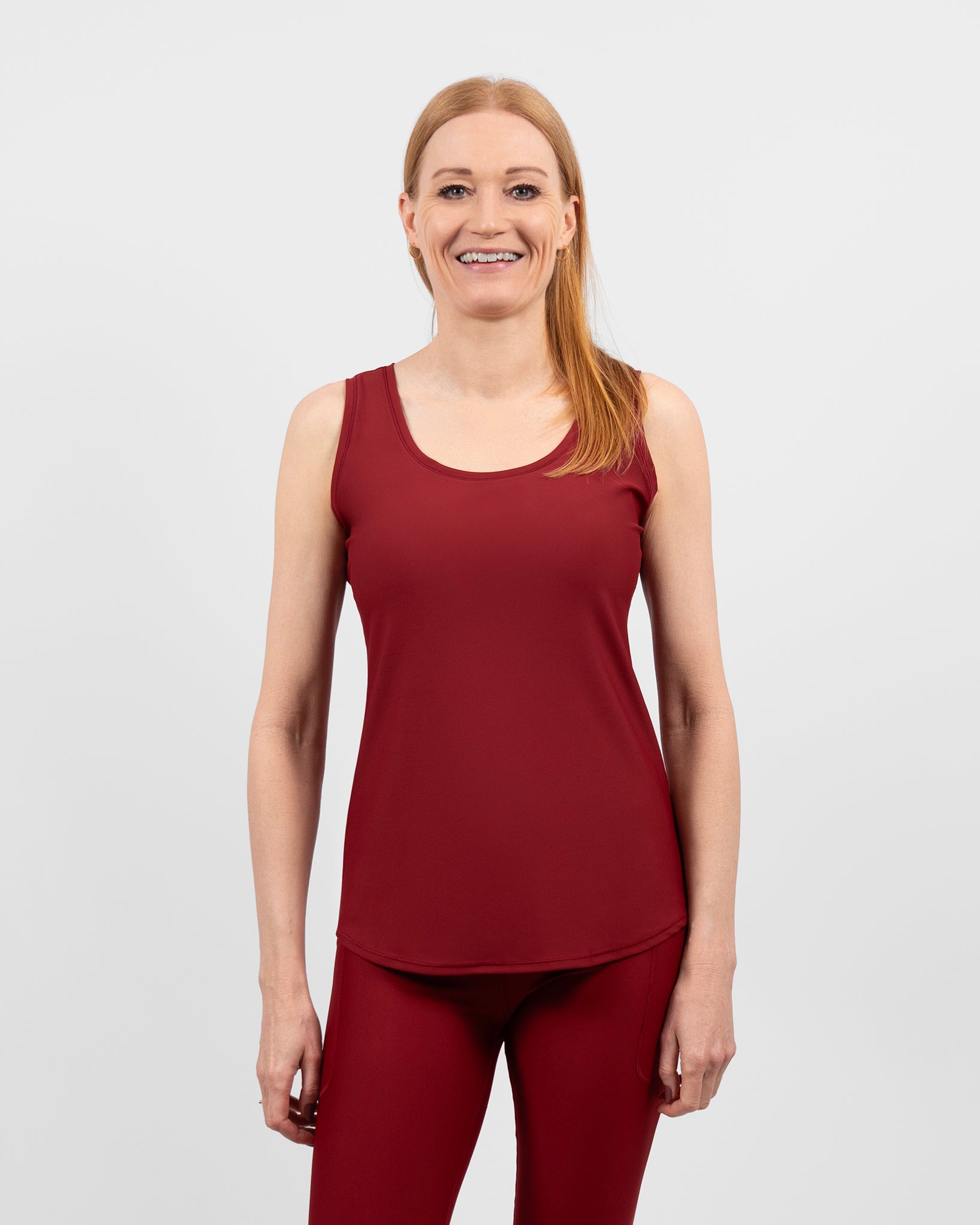 Vigga Fitted Bordeaux Top