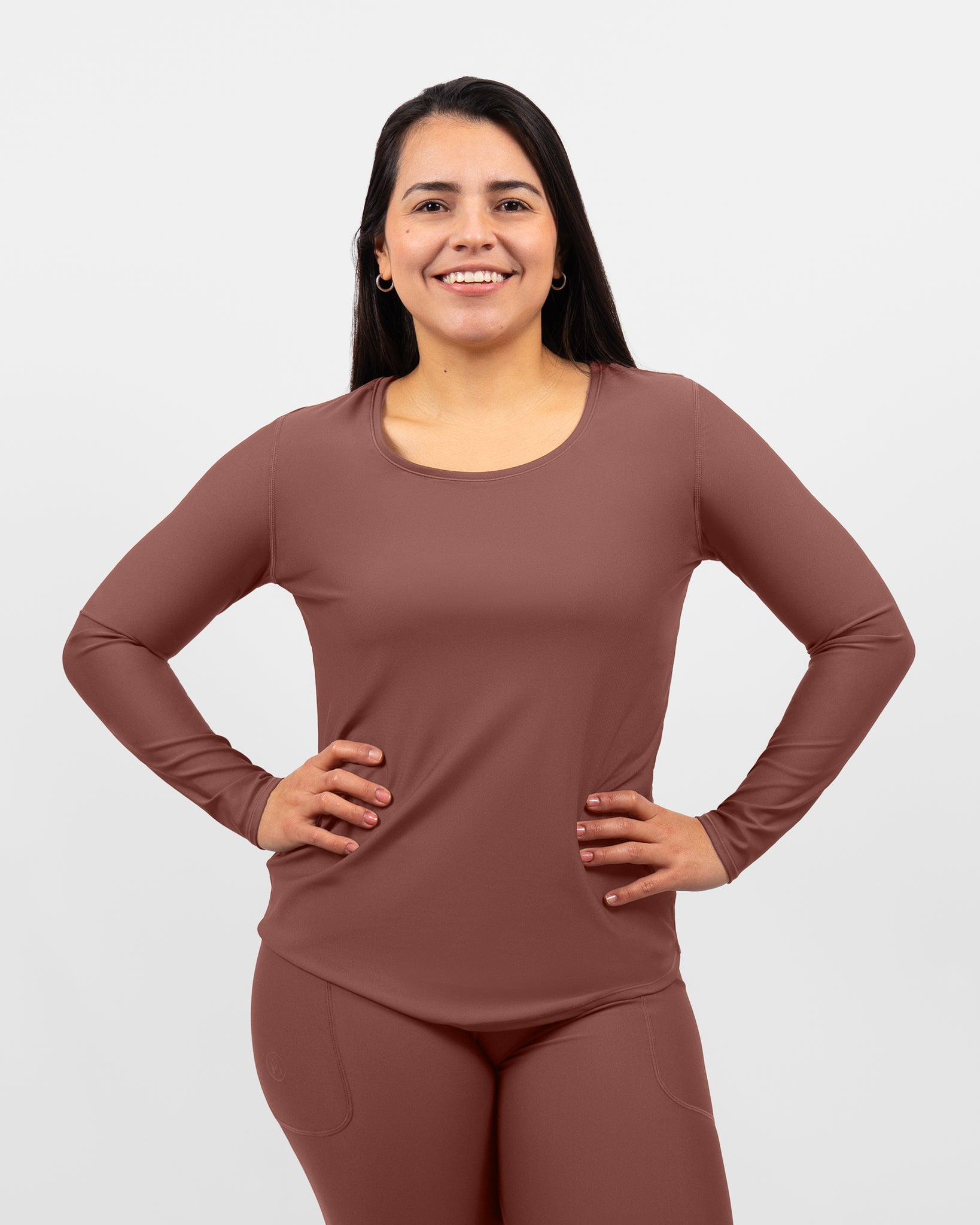 Vigga Fitted Brown Long-Sleeve