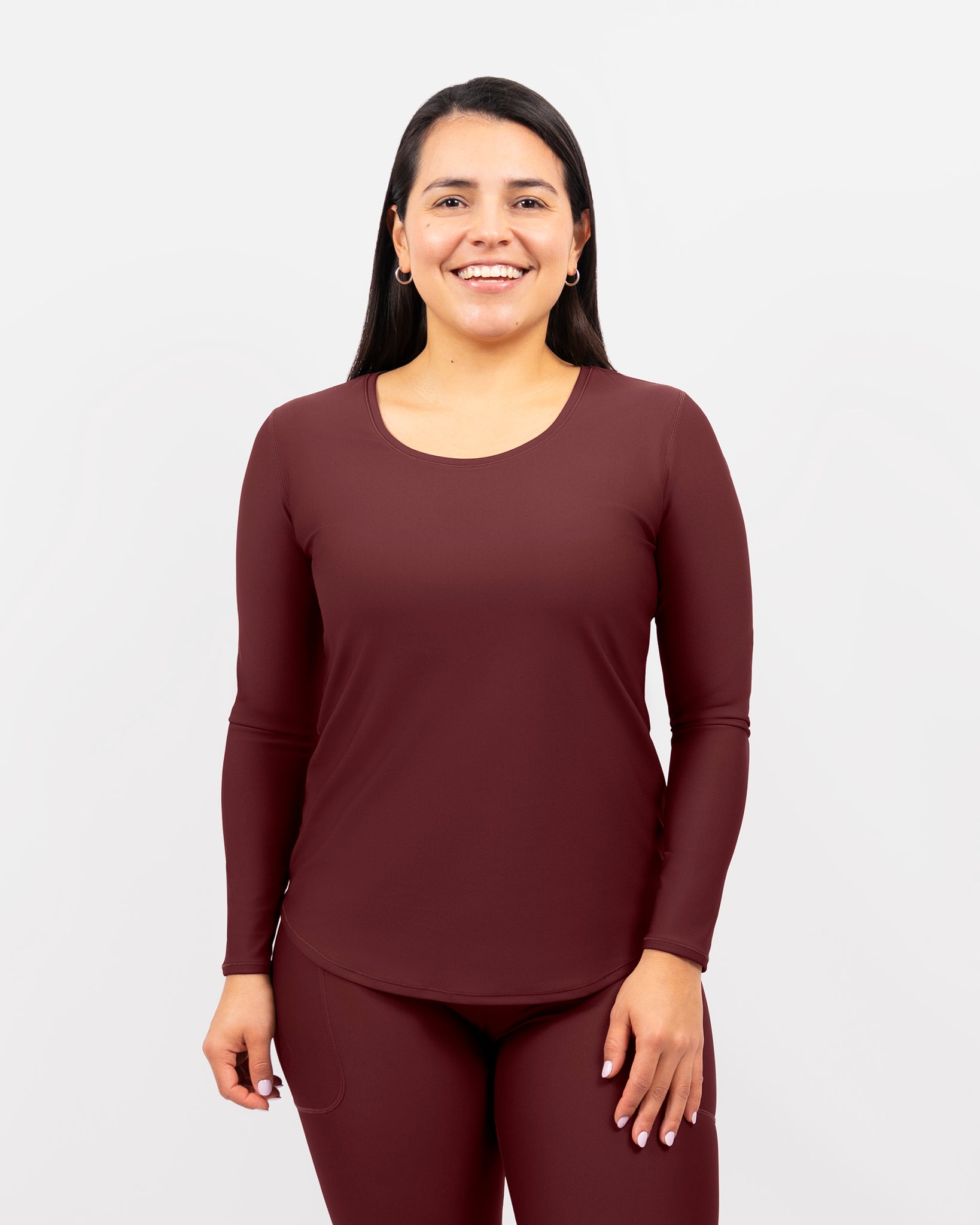 Vigga Fitted Deep Bordeaux Long-Sleeve