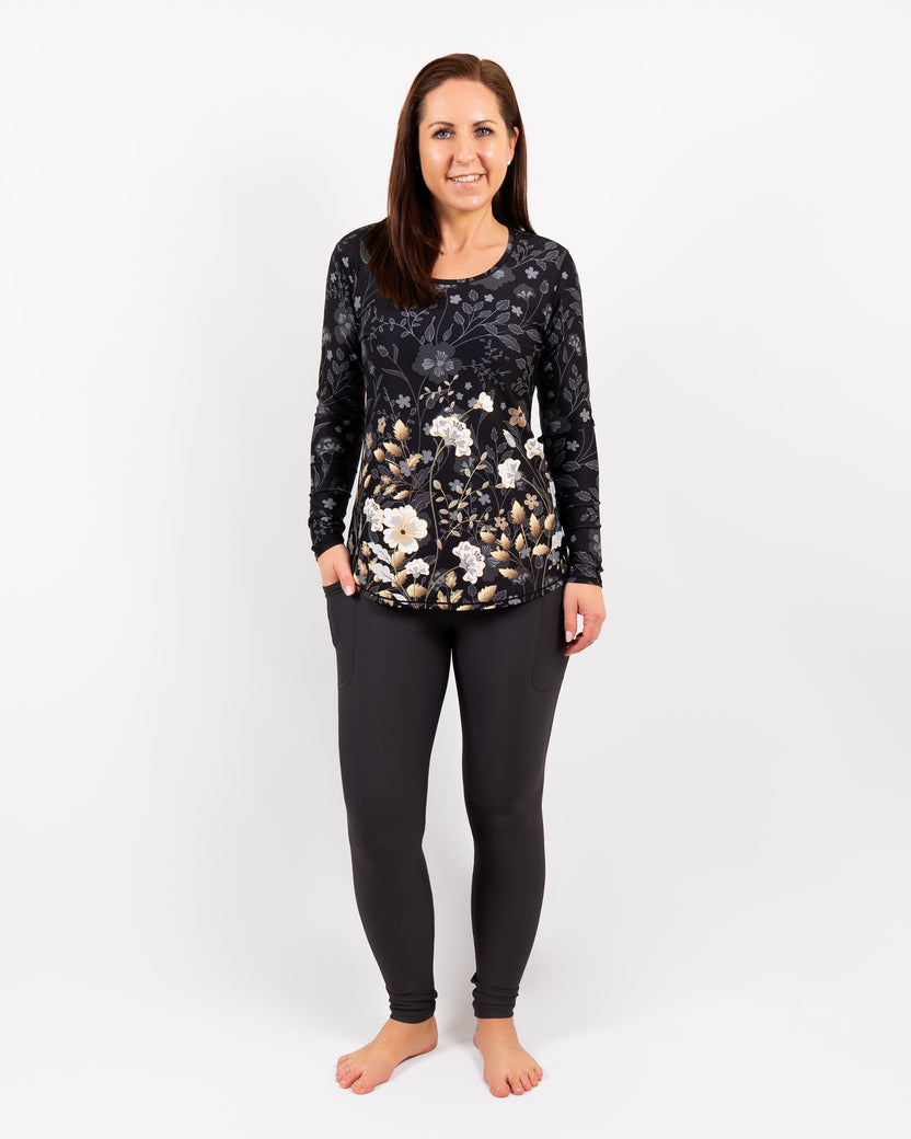 Vigga Fitted Elegant Floral Long-Sleeve – Maya Freya