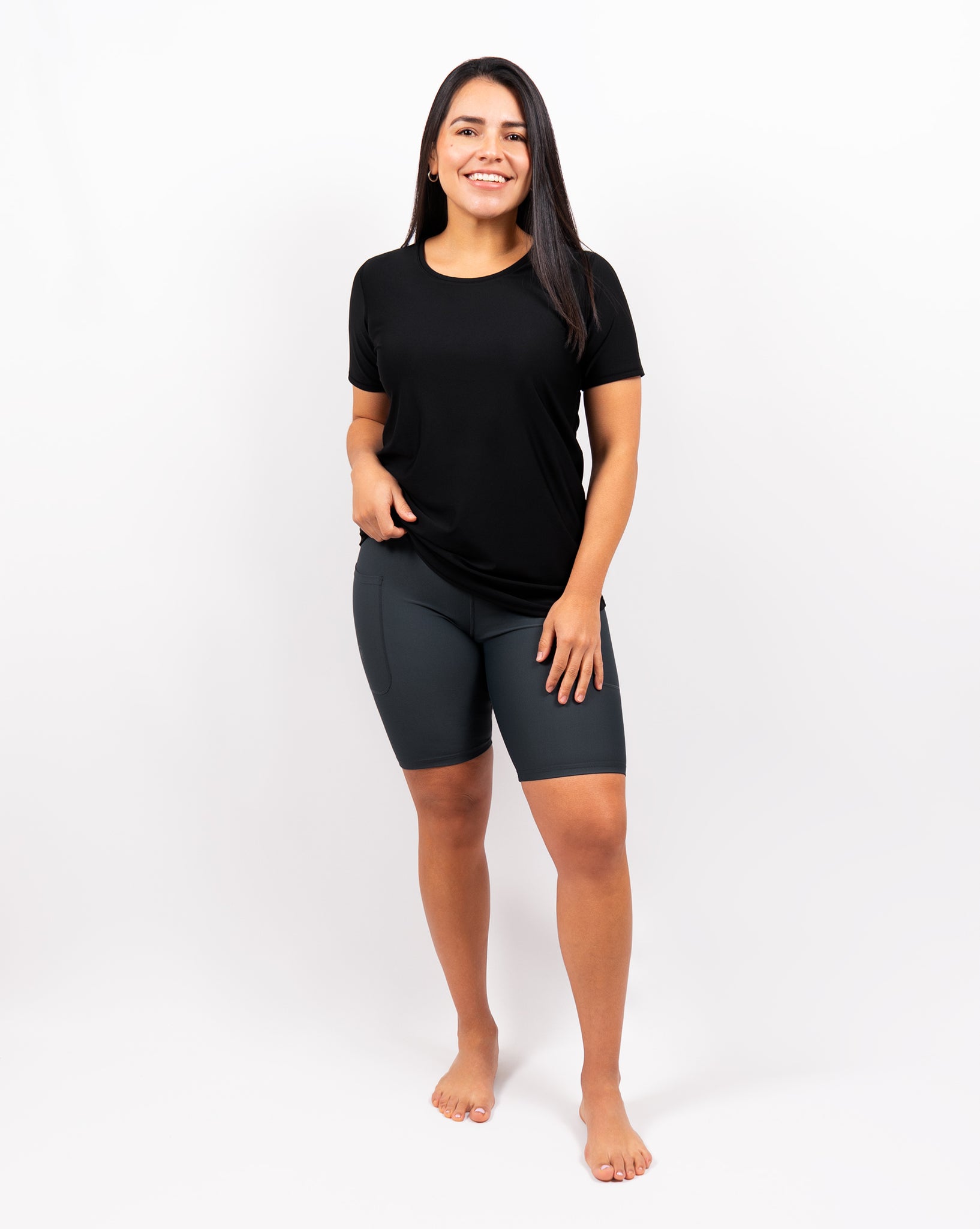 Vigga Fitted Black T-Shirt - Extra Length