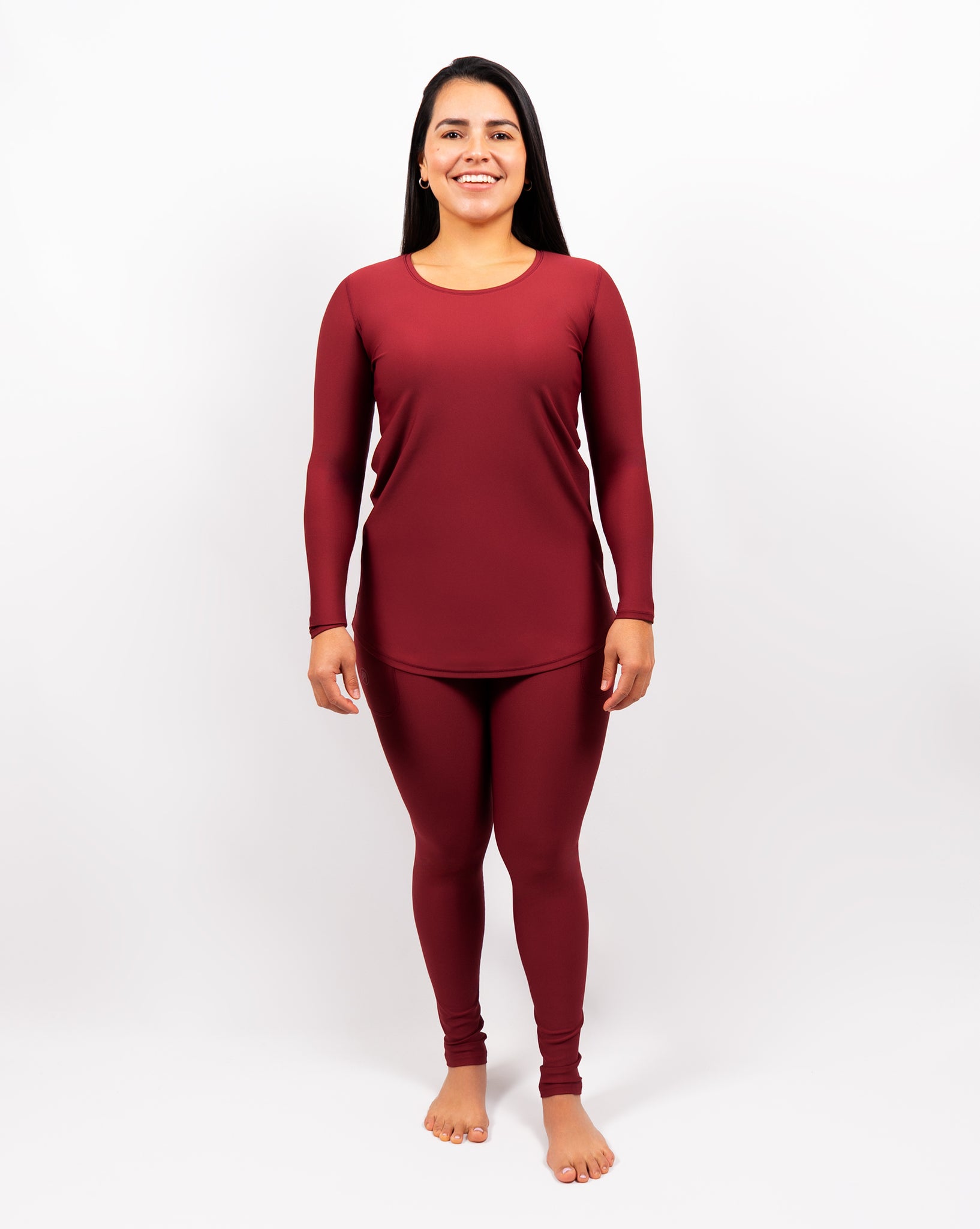 Vigga Fitted Bordeaux Long-Sleeve - Extra Length