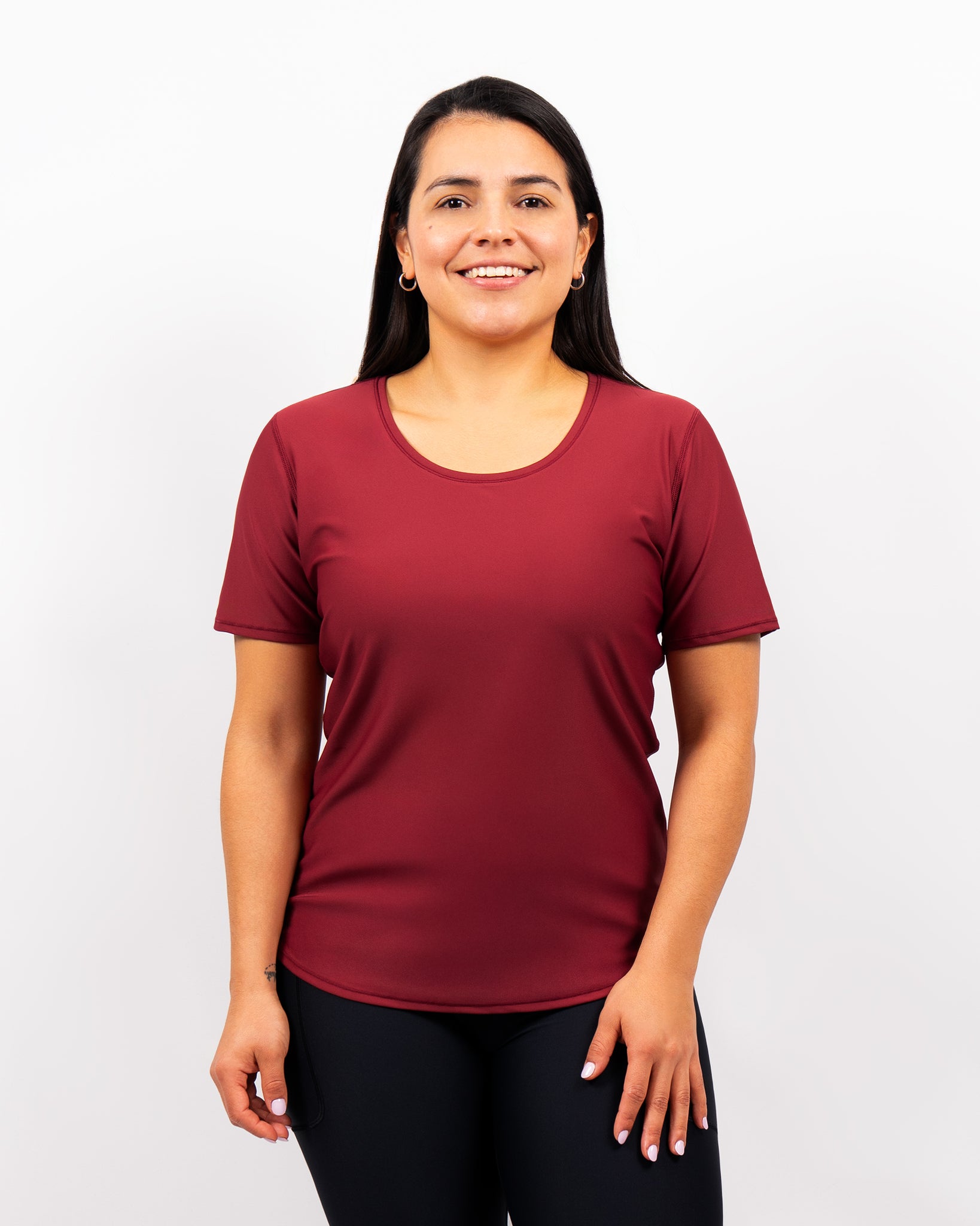 Vigga Fitted Bordeaux T-Shirt