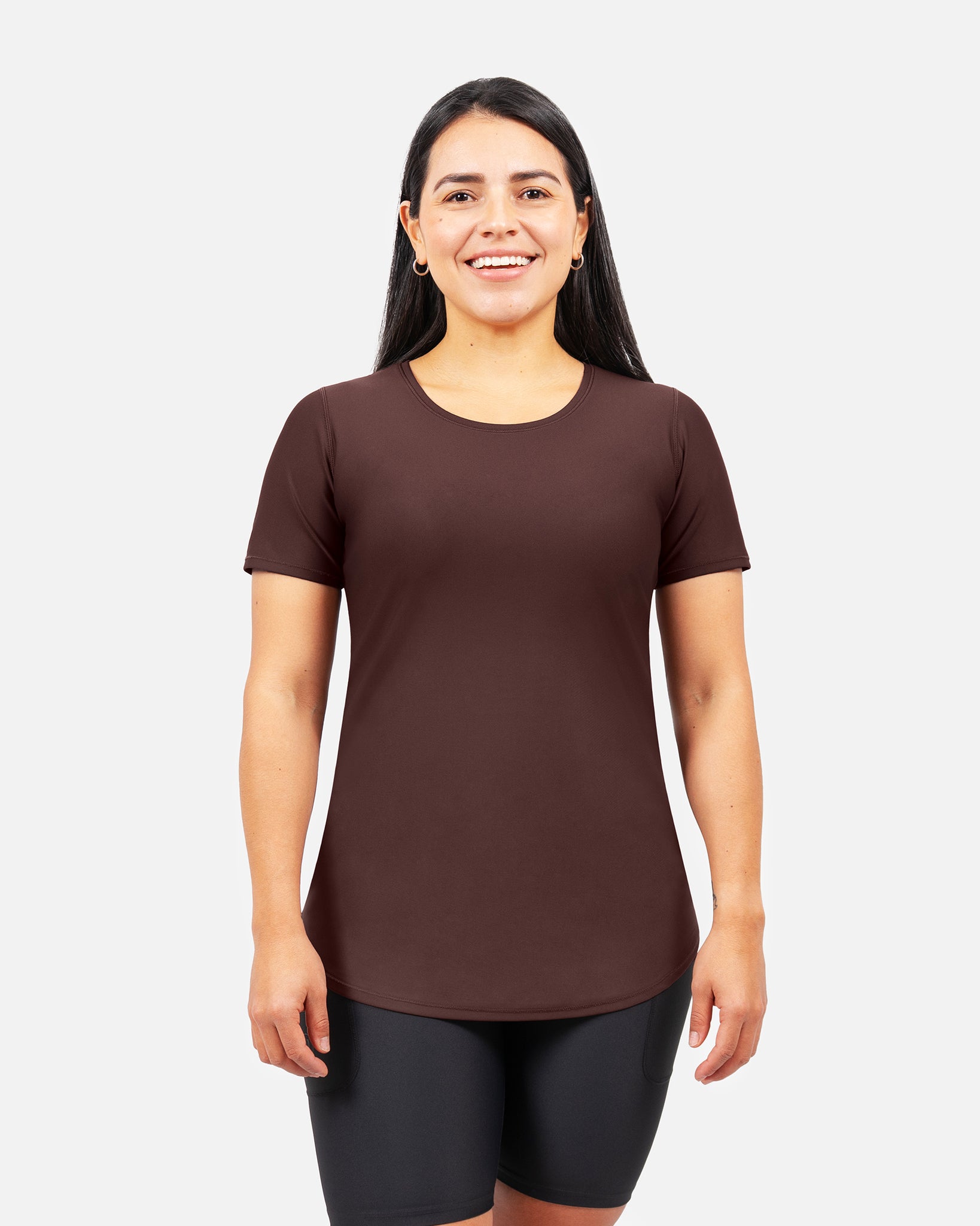 Vigga Fitted Brown T-Shirt - Extra Length