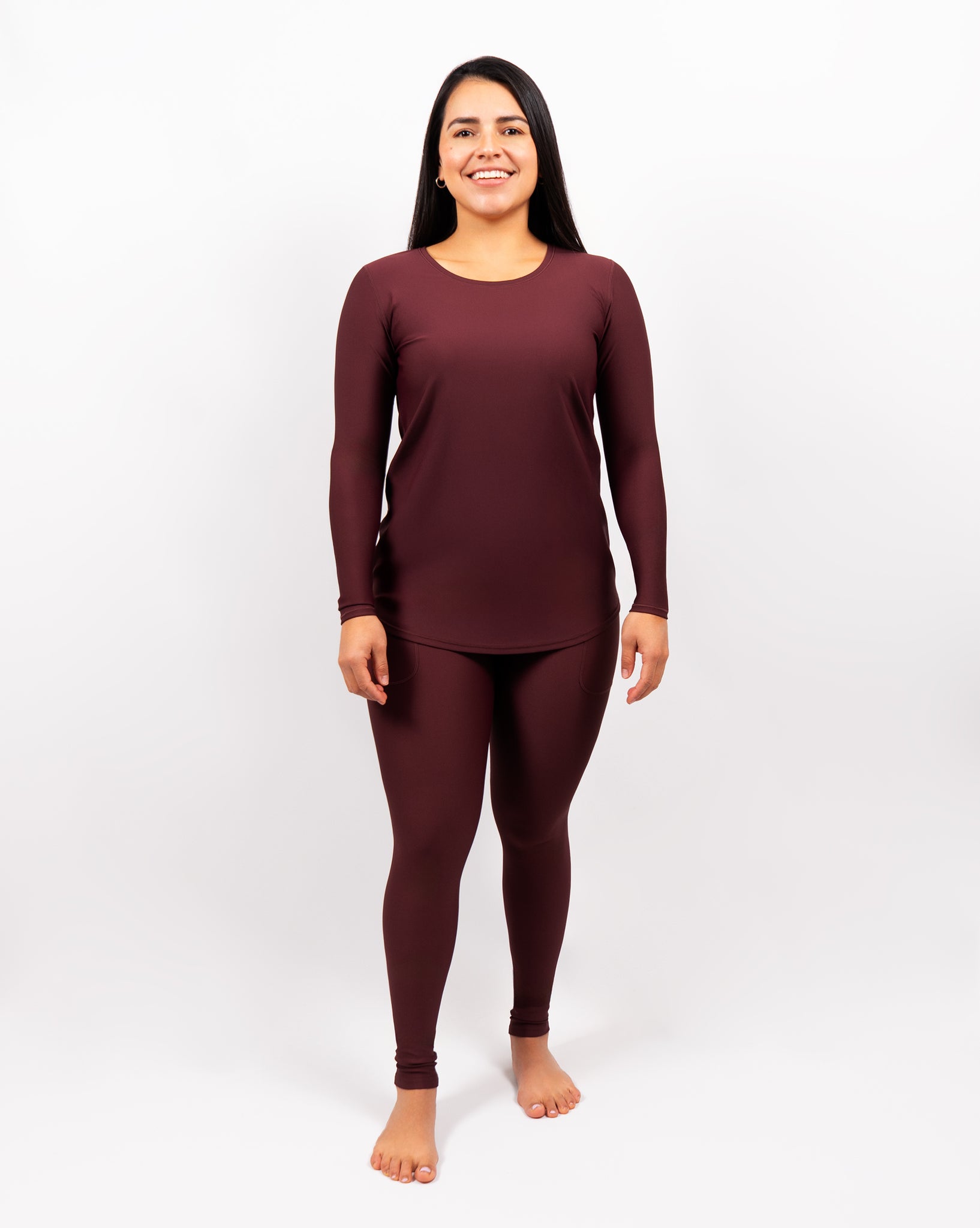 Vigga Fitted Deep Bordeaux Long-Sleeve - Extra Length