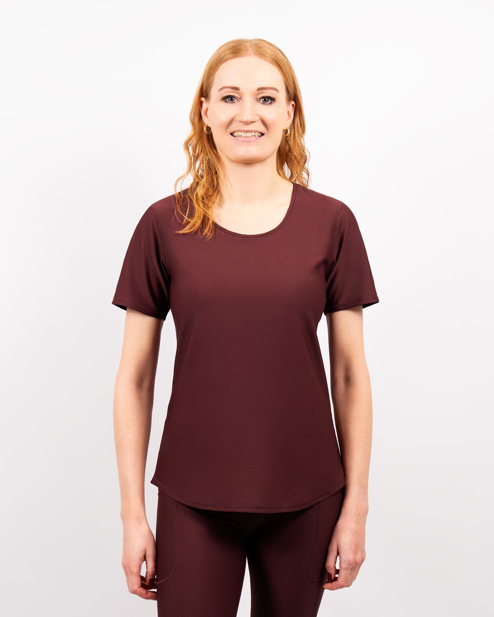 Vigga Fitted Deep Bordeaux T-Shirt