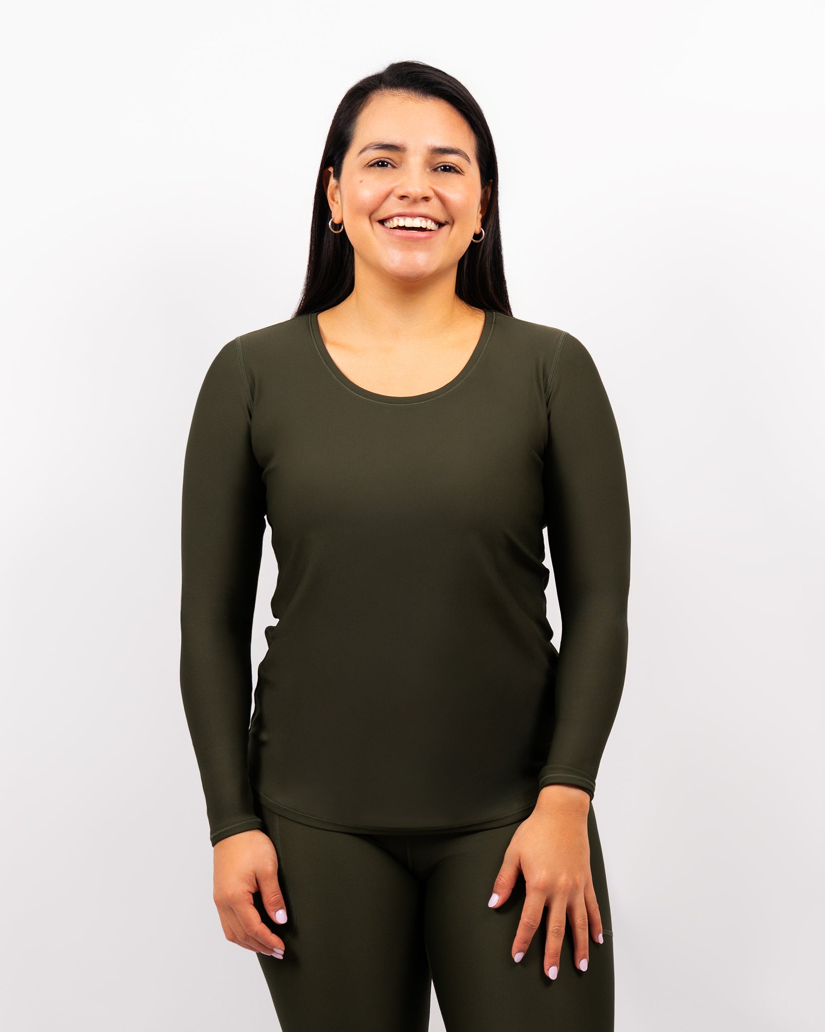 Vigga Fitted Deep Olive Long-Sleeve