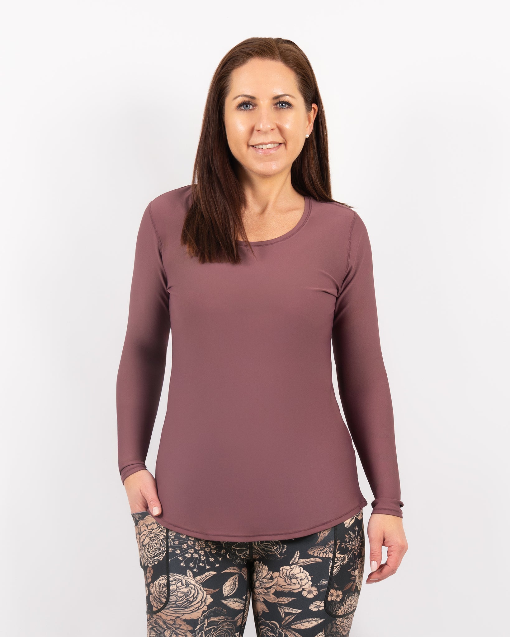 Vigga Fitted Dusty Rose Long-Sleeve