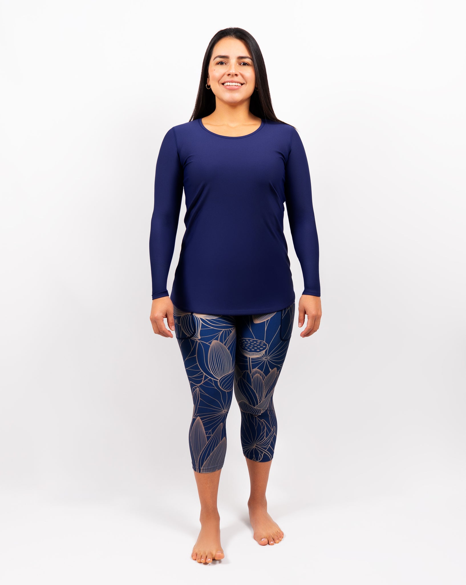 Vigga Fitted Navy Long-Sleeve - Extra Length