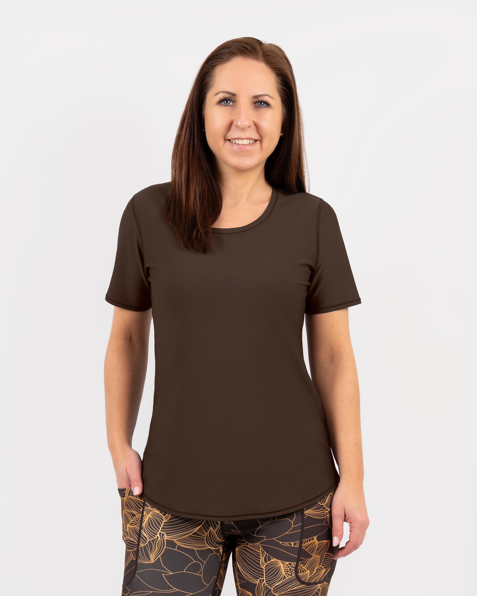 Vigga Fitted Mocha Brown T-Shirt