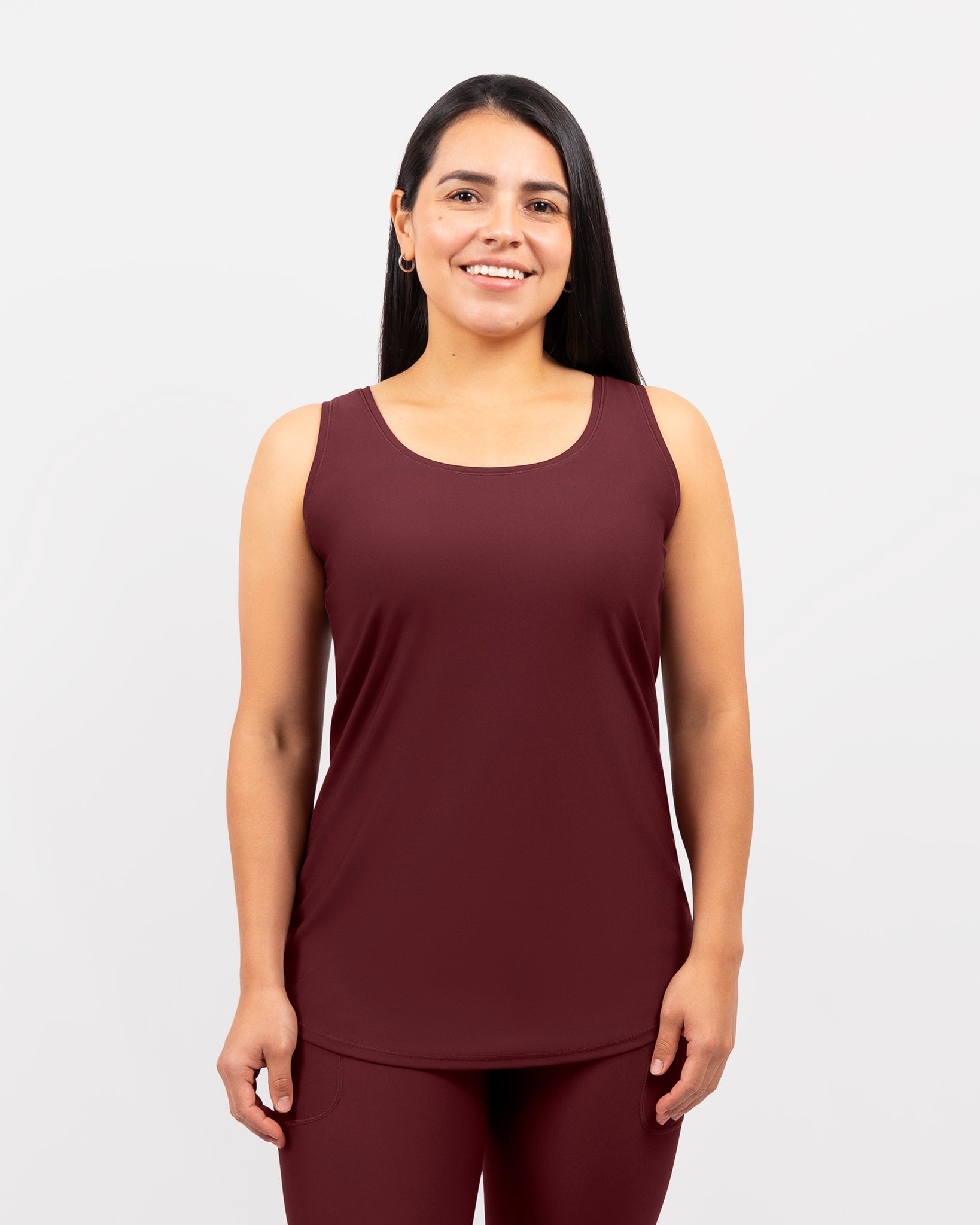 Vigga Fitted Deep Bordeaux Top - Extra Length