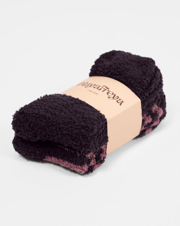 Winnie Deep Plum Cozy Socks 2-Pack