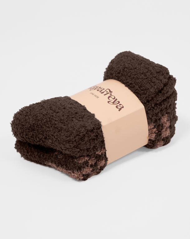 Winnie Mocha Brown Cozy Socks 2-Pack