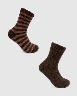 Winnie Mocha Brown Cozy Socks 2-Pack